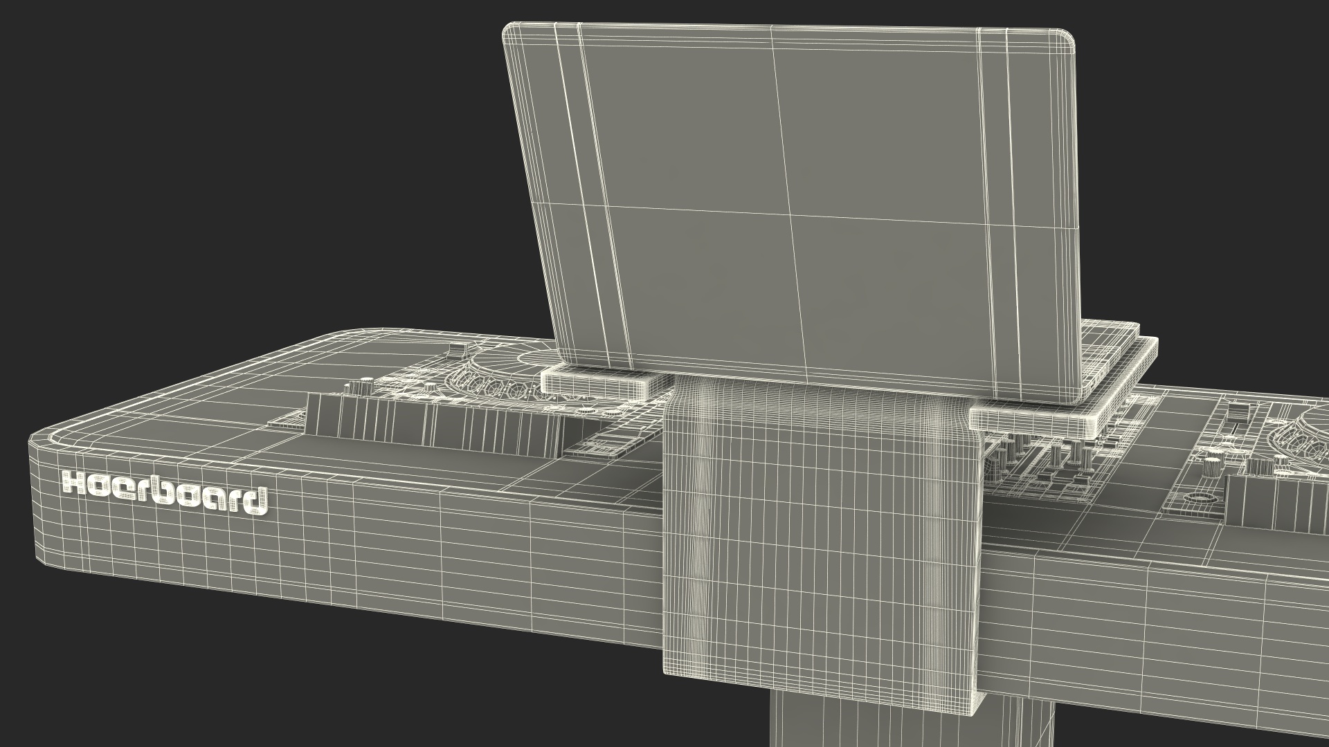 Portable DJ Booth Grey 3D