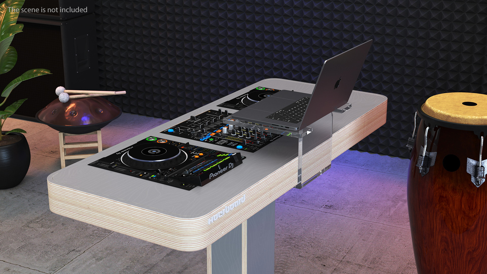 Portable DJ Booth Grey 3D