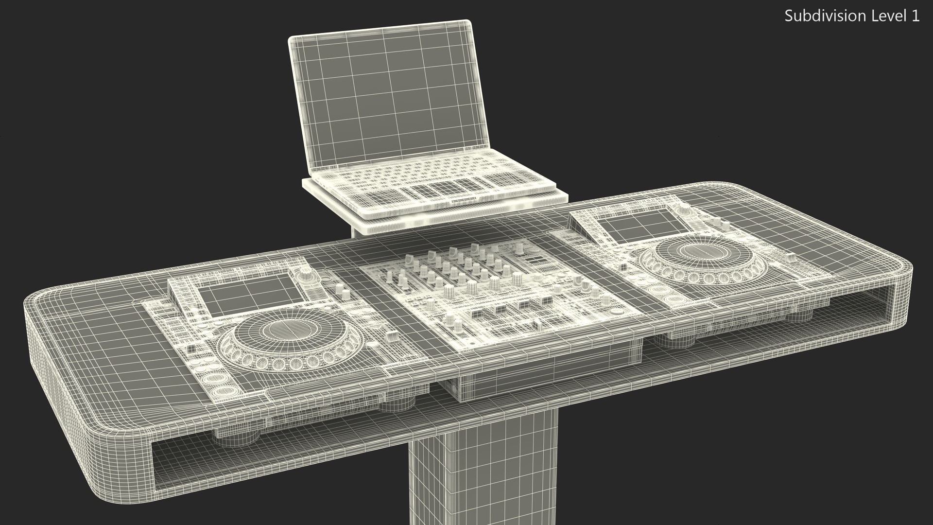 Portable DJ Booth Grey 3D