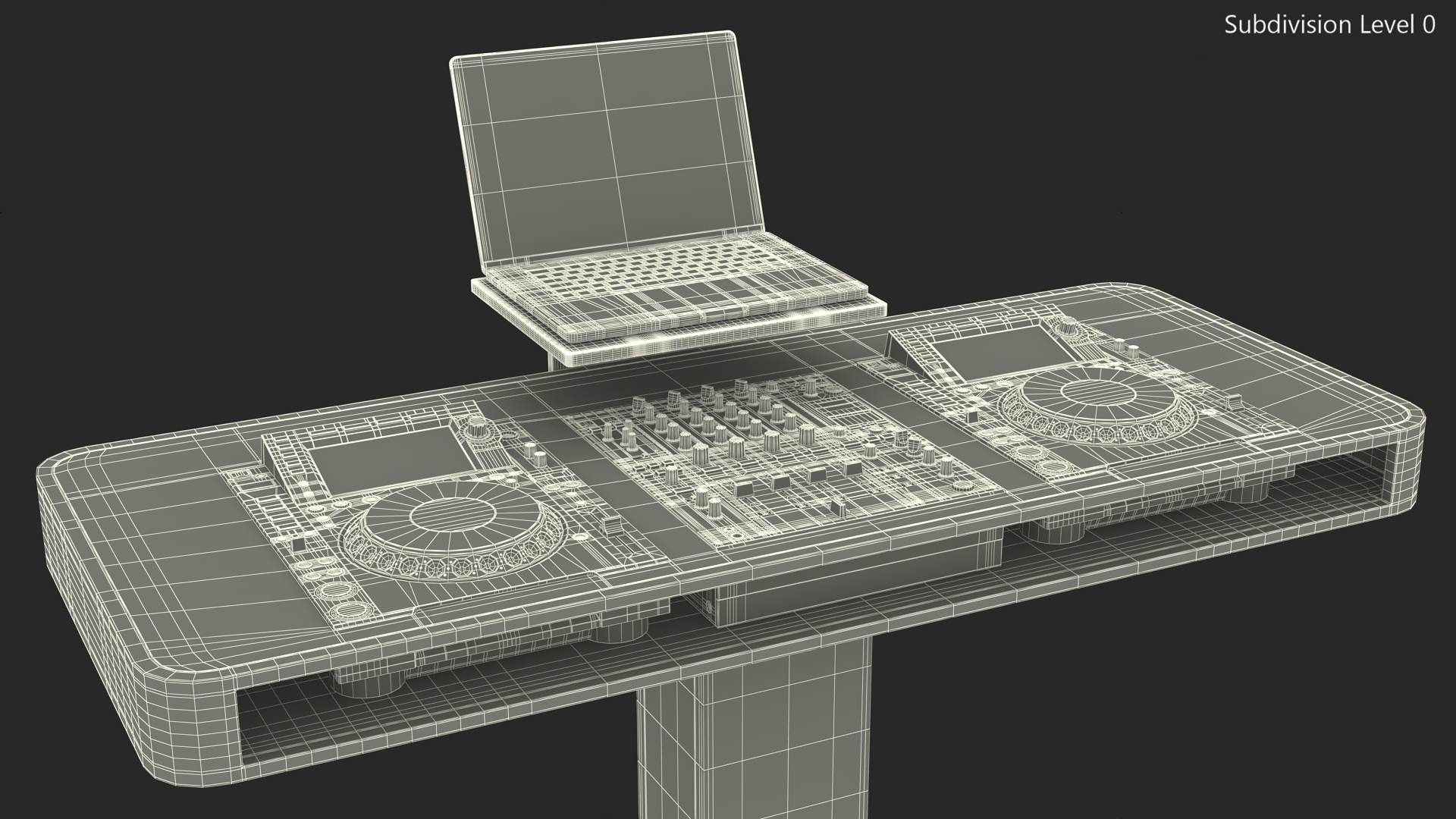 Portable DJ Booth Grey 3D