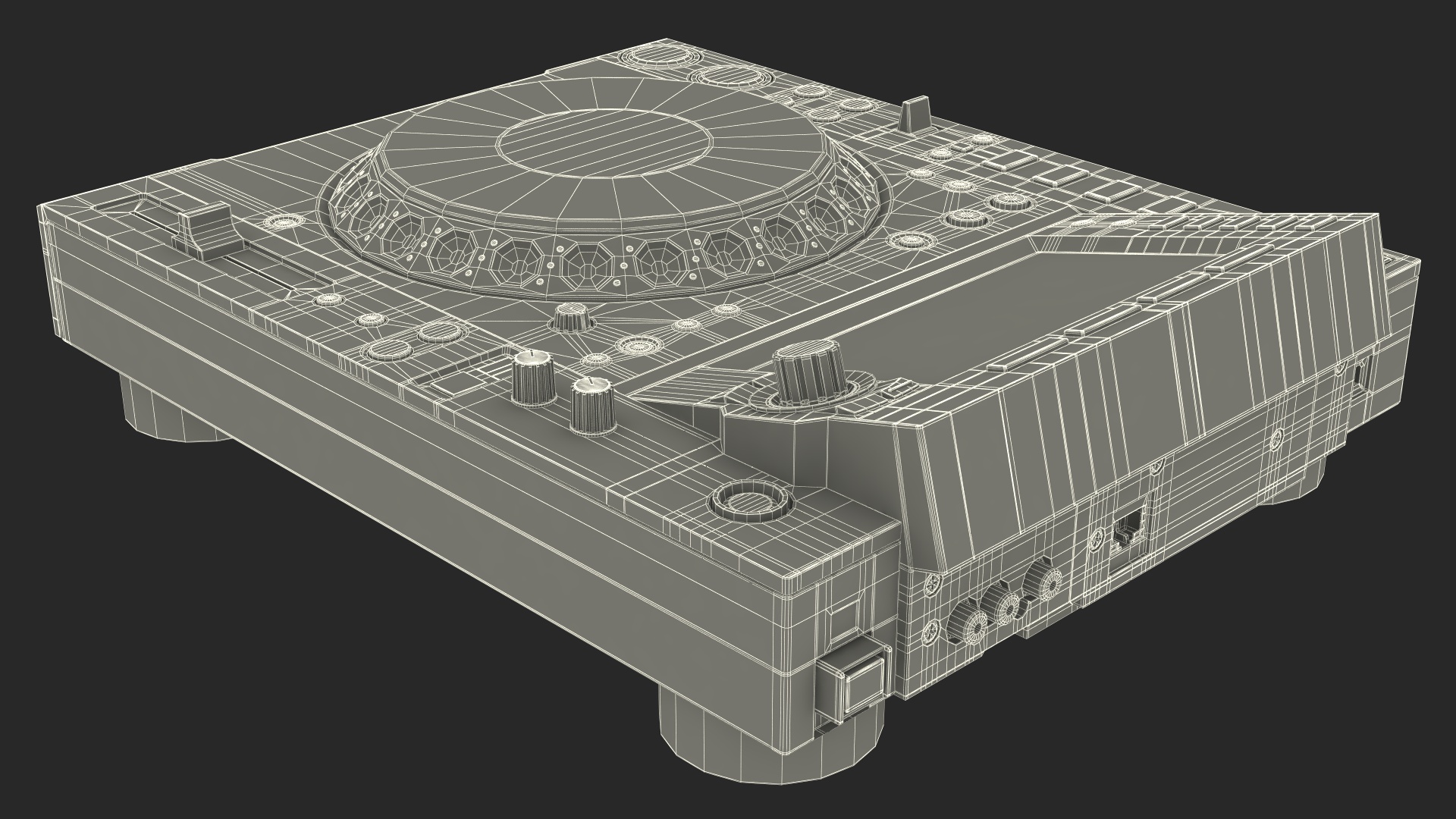 Portable DJ Booth Grey 3D