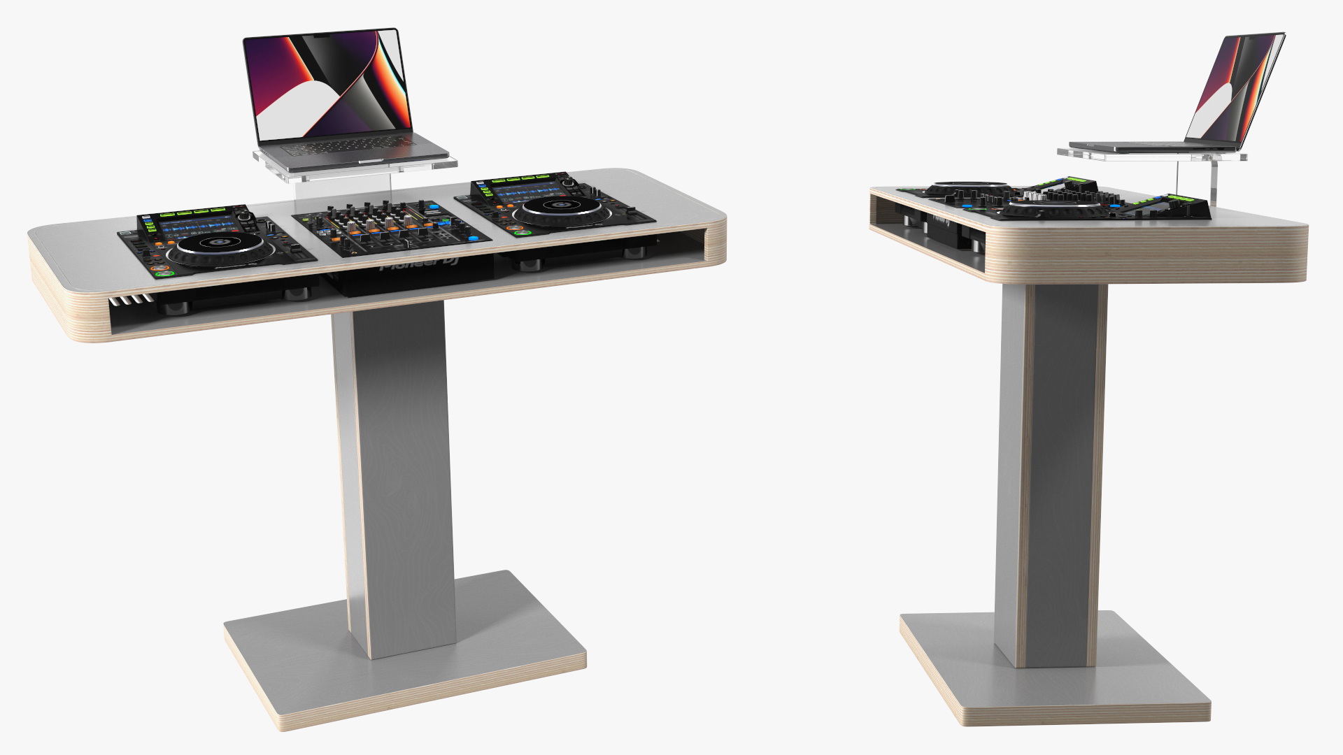 Portable DJ Booth Grey 3D
