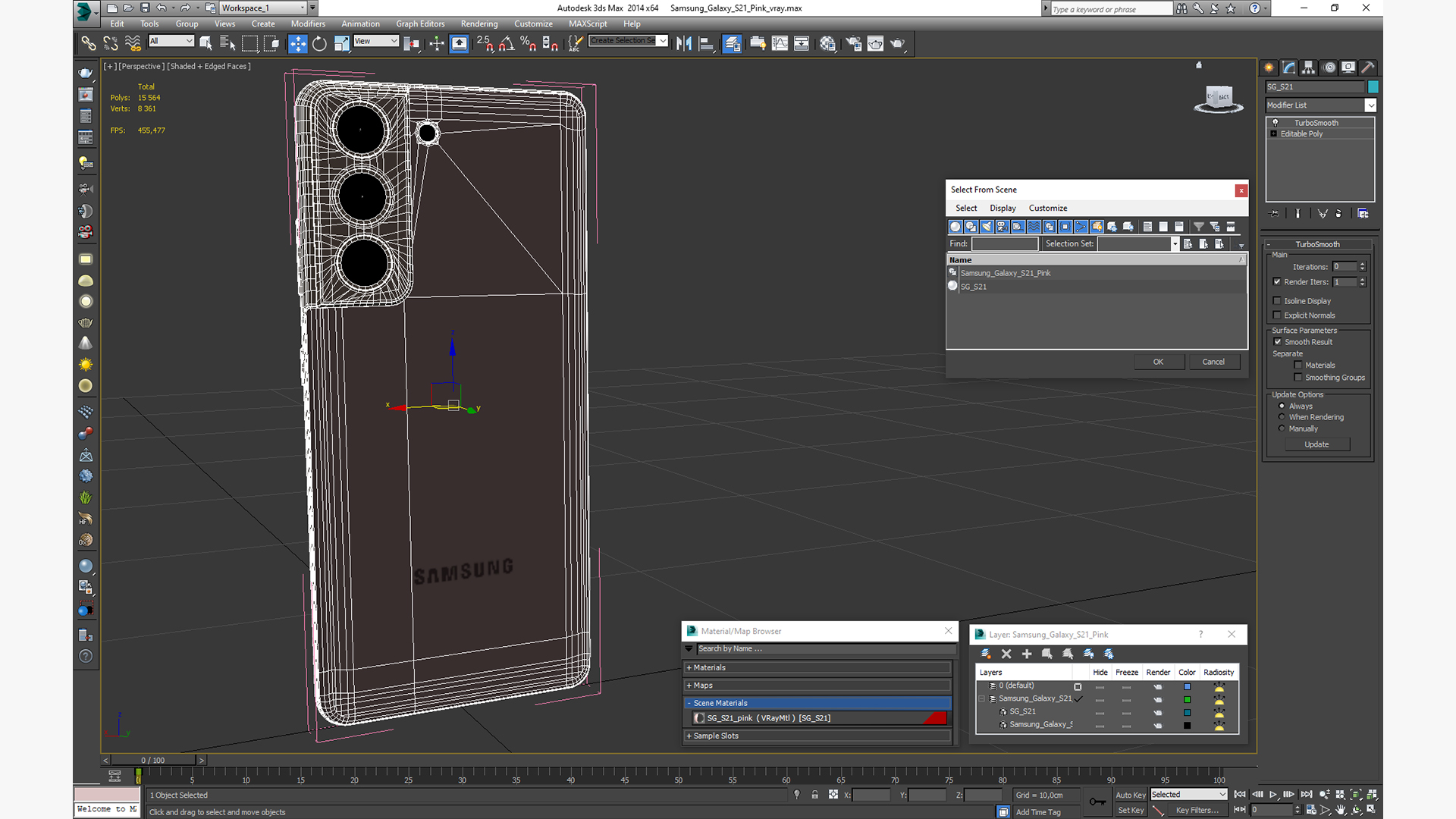 3D Samsung Galaxy S21 Pink model