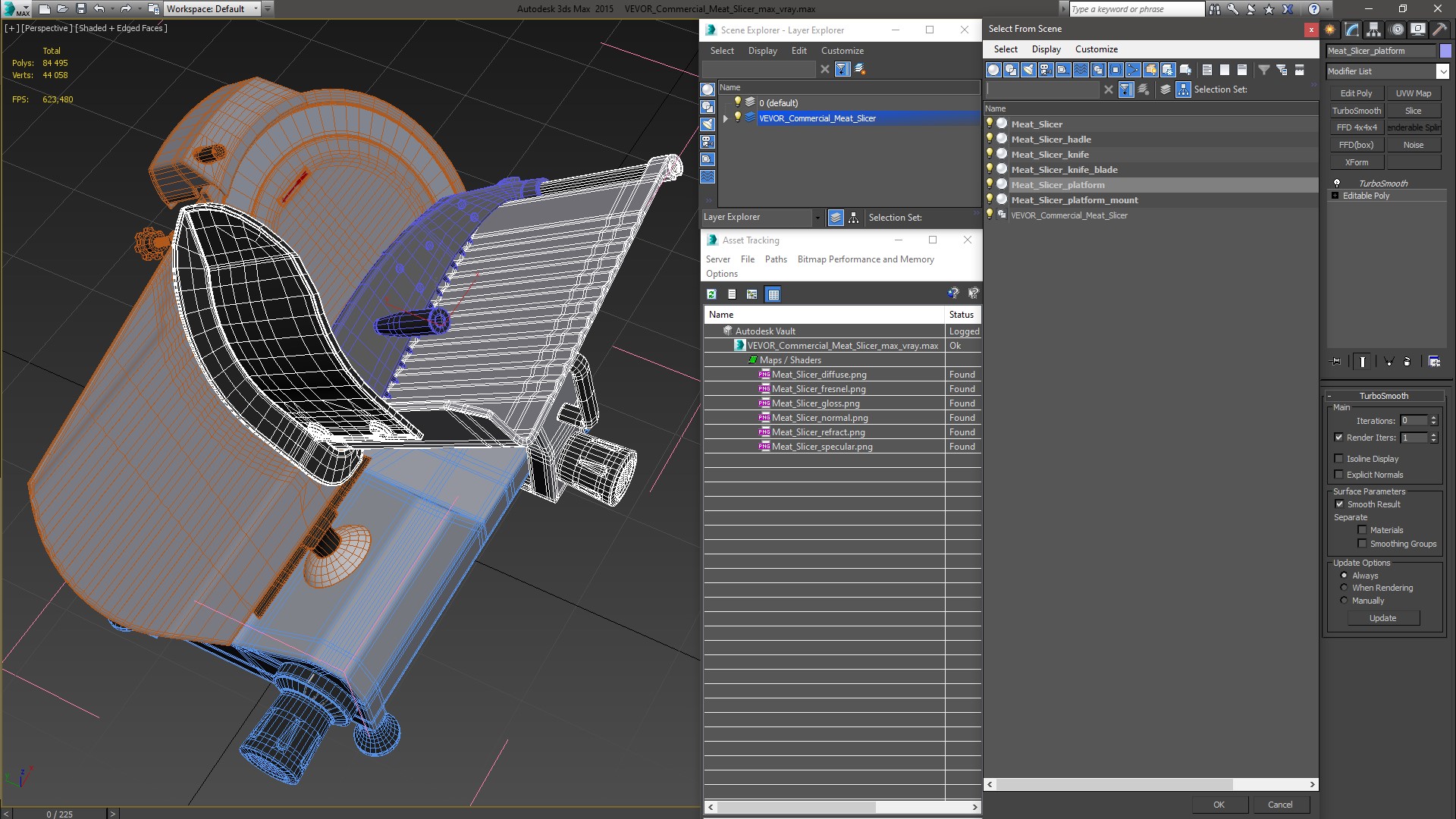 3D VEVOR Commercial Meat Slicer model