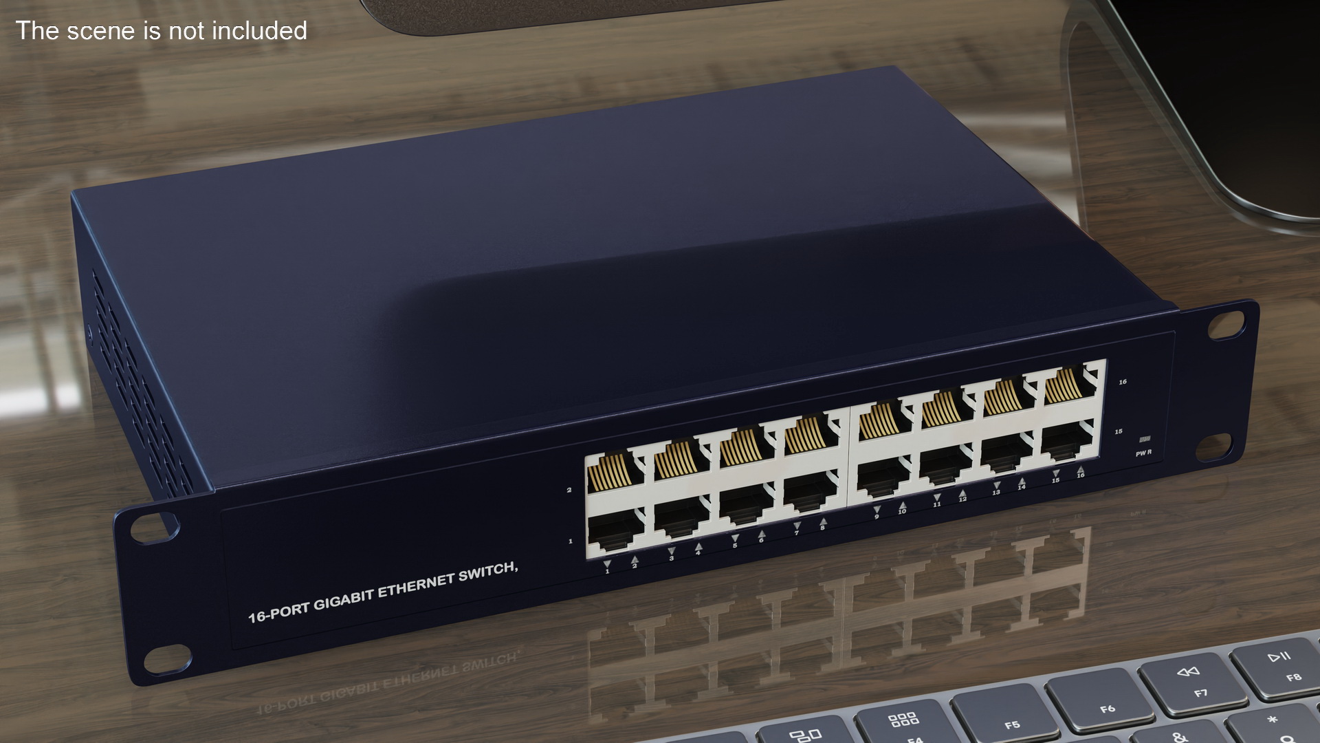 3D Desktop Network Switch 16 Ports Blue