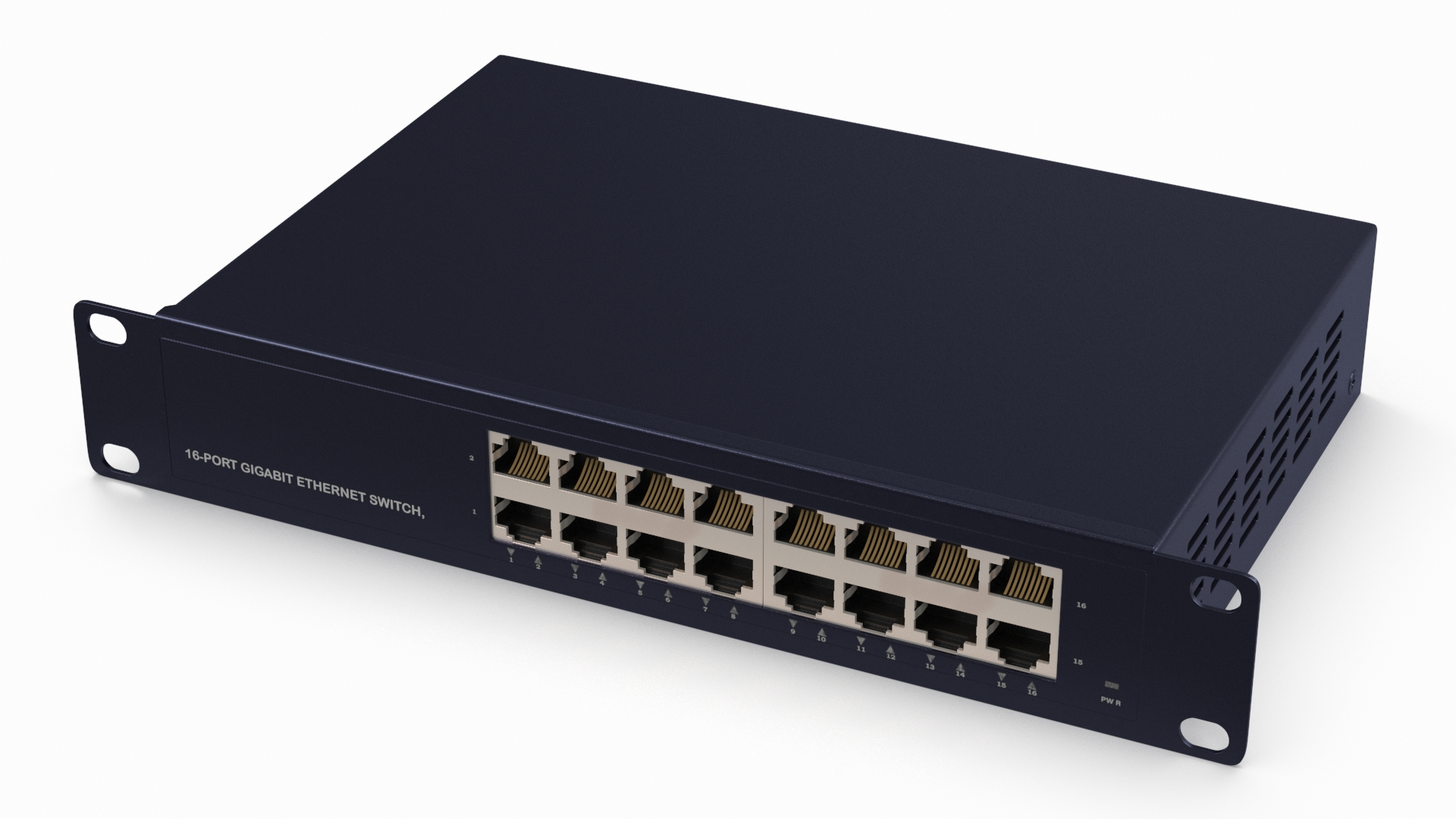 3D Desktop Network Switch 16 Ports Blue