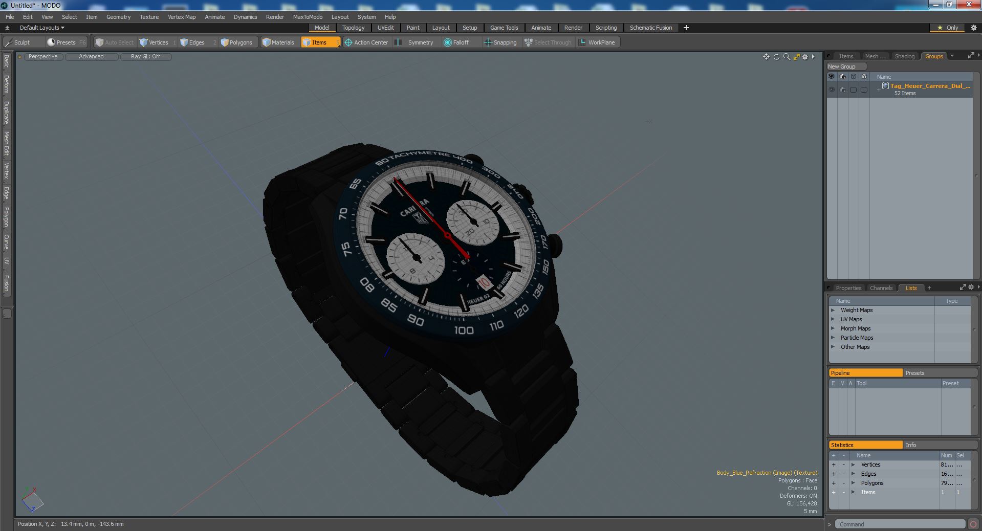 Tag Heuer Carrera Dial Blue 3D