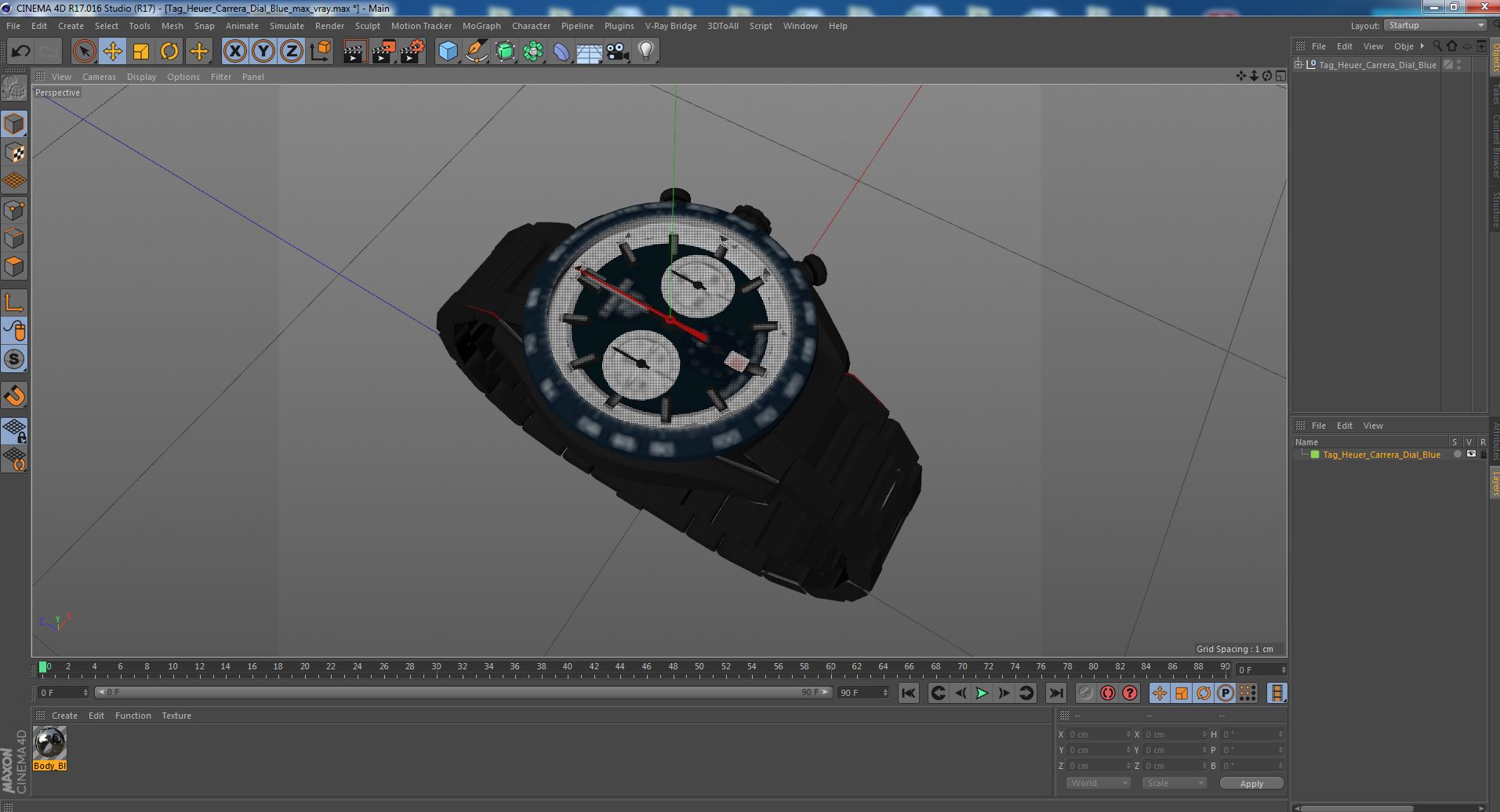 Tag Heuer Carrera Dial Blue 3D