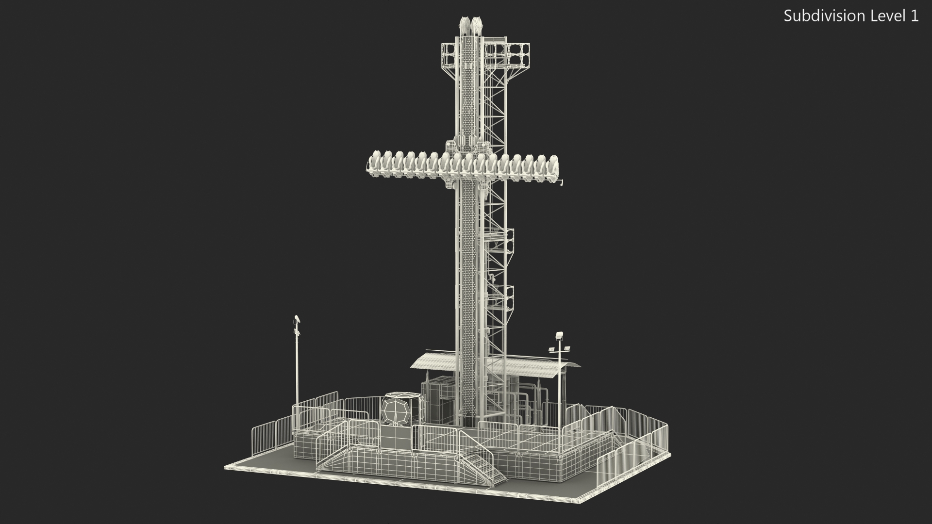 3D model Drop Tower Ride Amusement Park Equipment