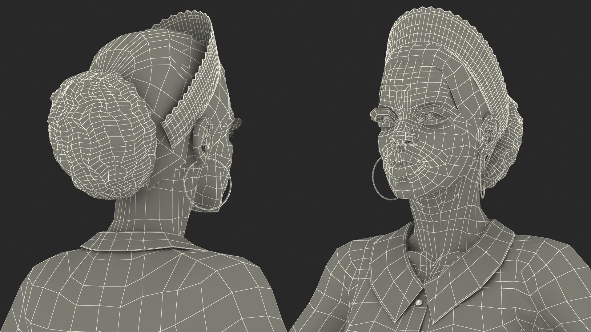 Dark Skin Black Maid Rigged 3D