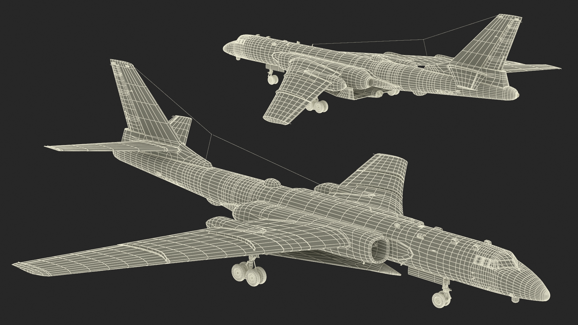 Xian H-6 China Strategic Bomber with Reconnaissance Drone 3D