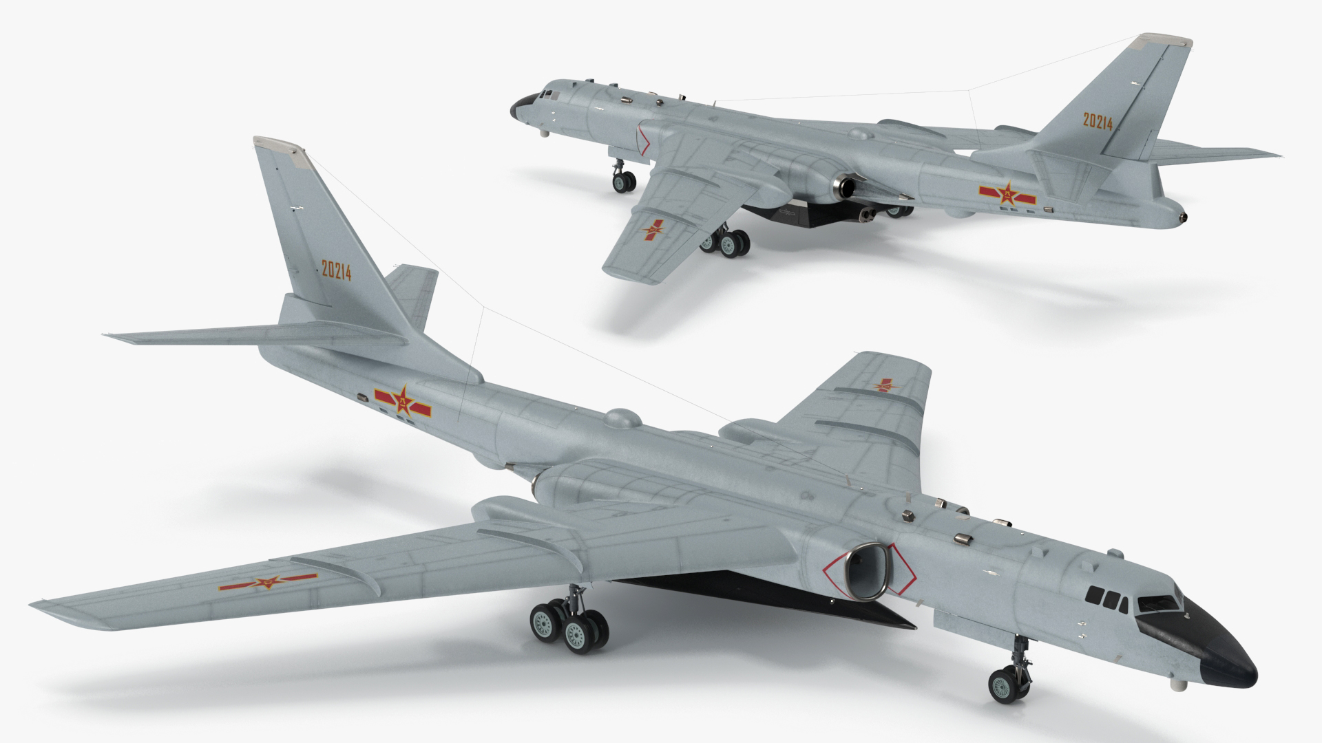 Xian H-6 China Strategic Bomber with Reconnaissance Drone 3D