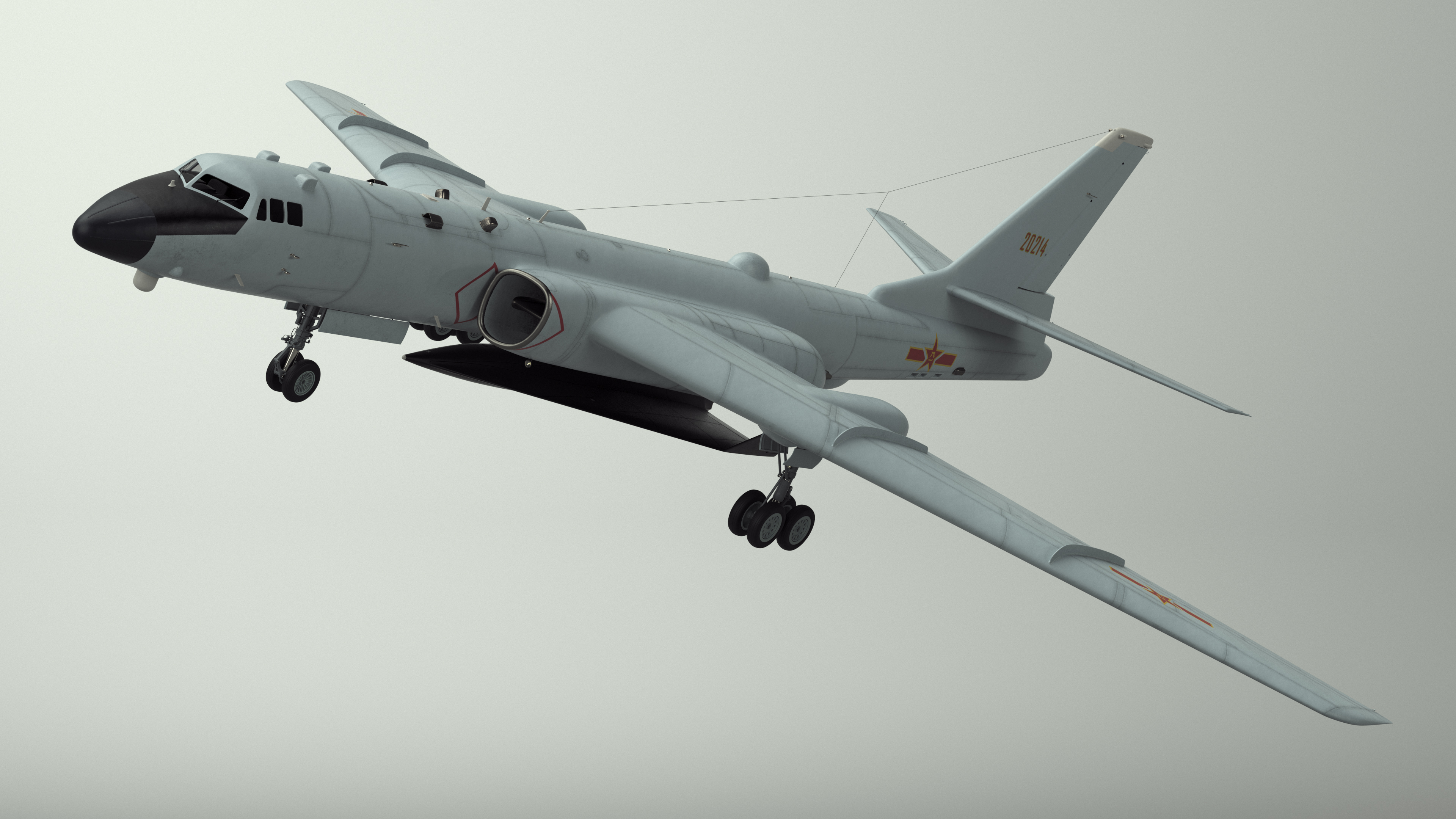 Xian H-6 China Strategic Bomber with Reconnaissance Drone 3D