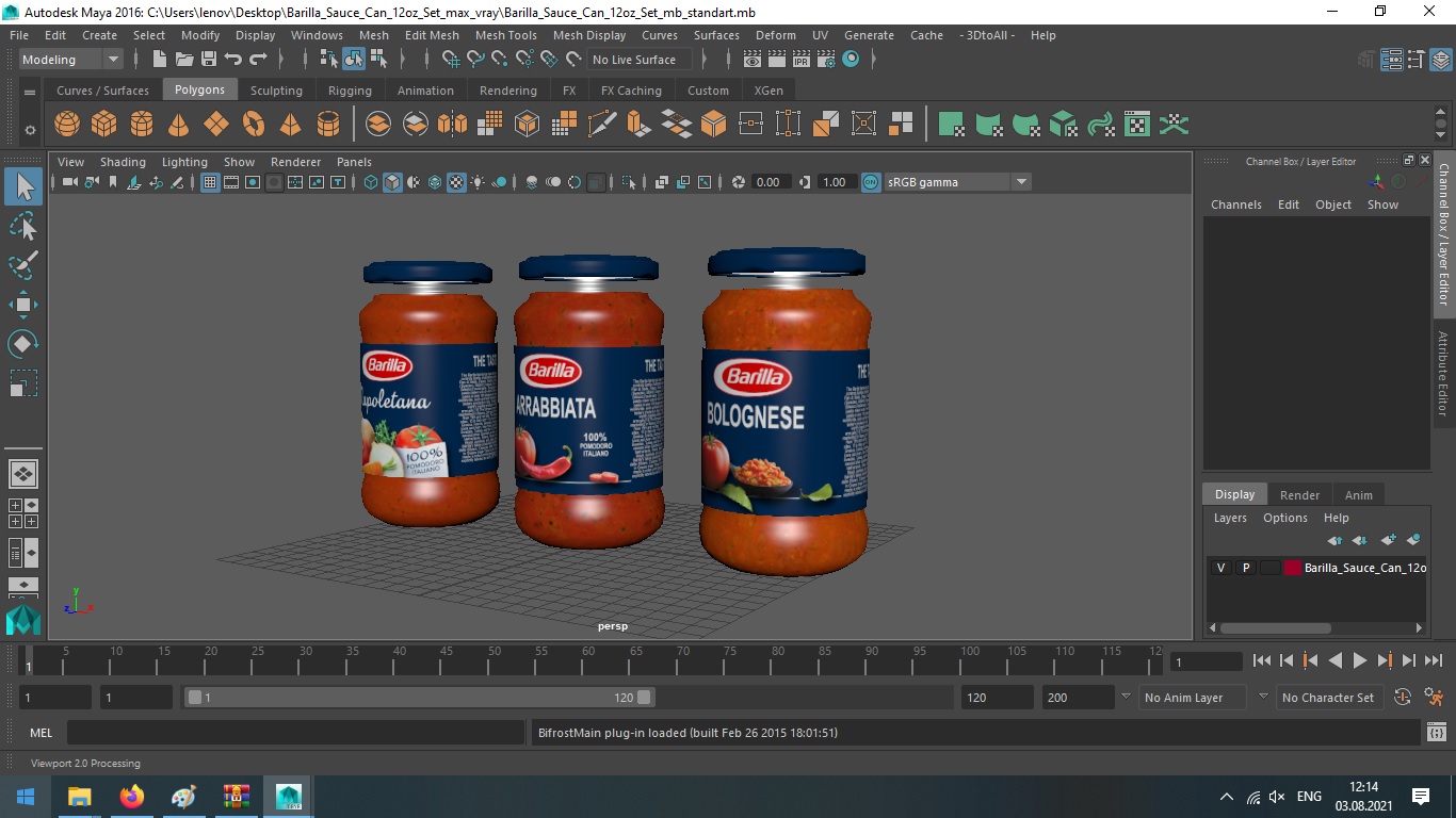 3D Barilla Sauce Can 12oz Set