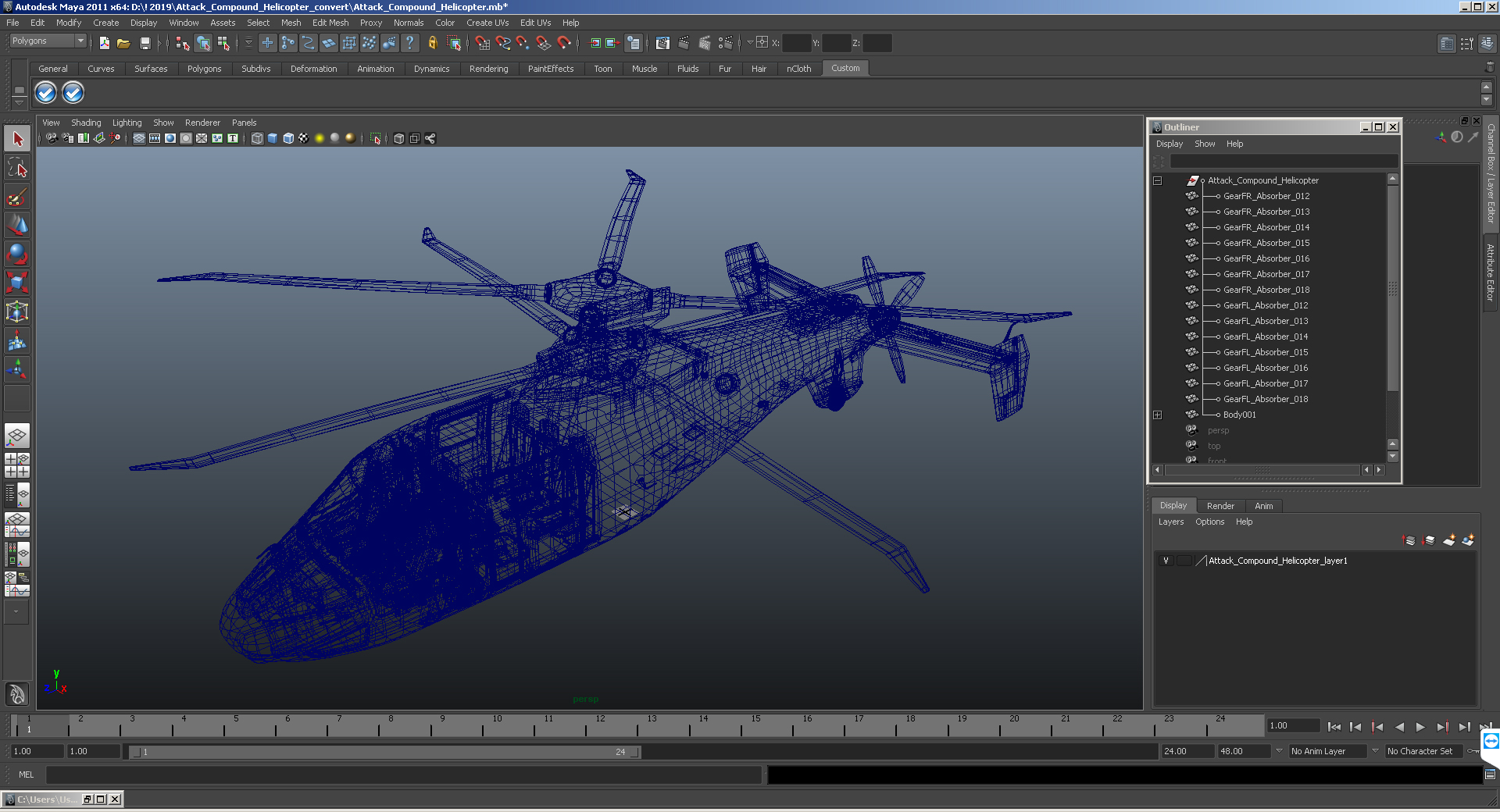 3D Attack Compound Helicopter