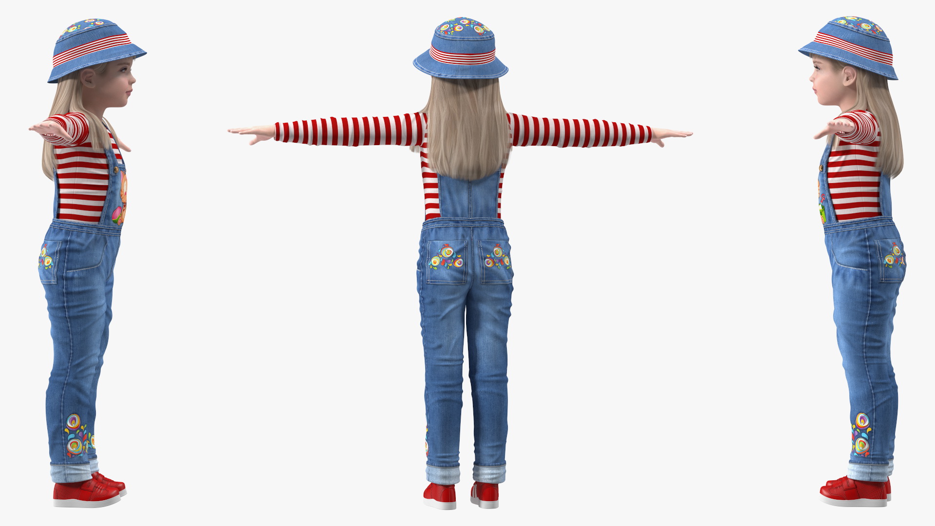 3D model Child Girl Street Style Rigged