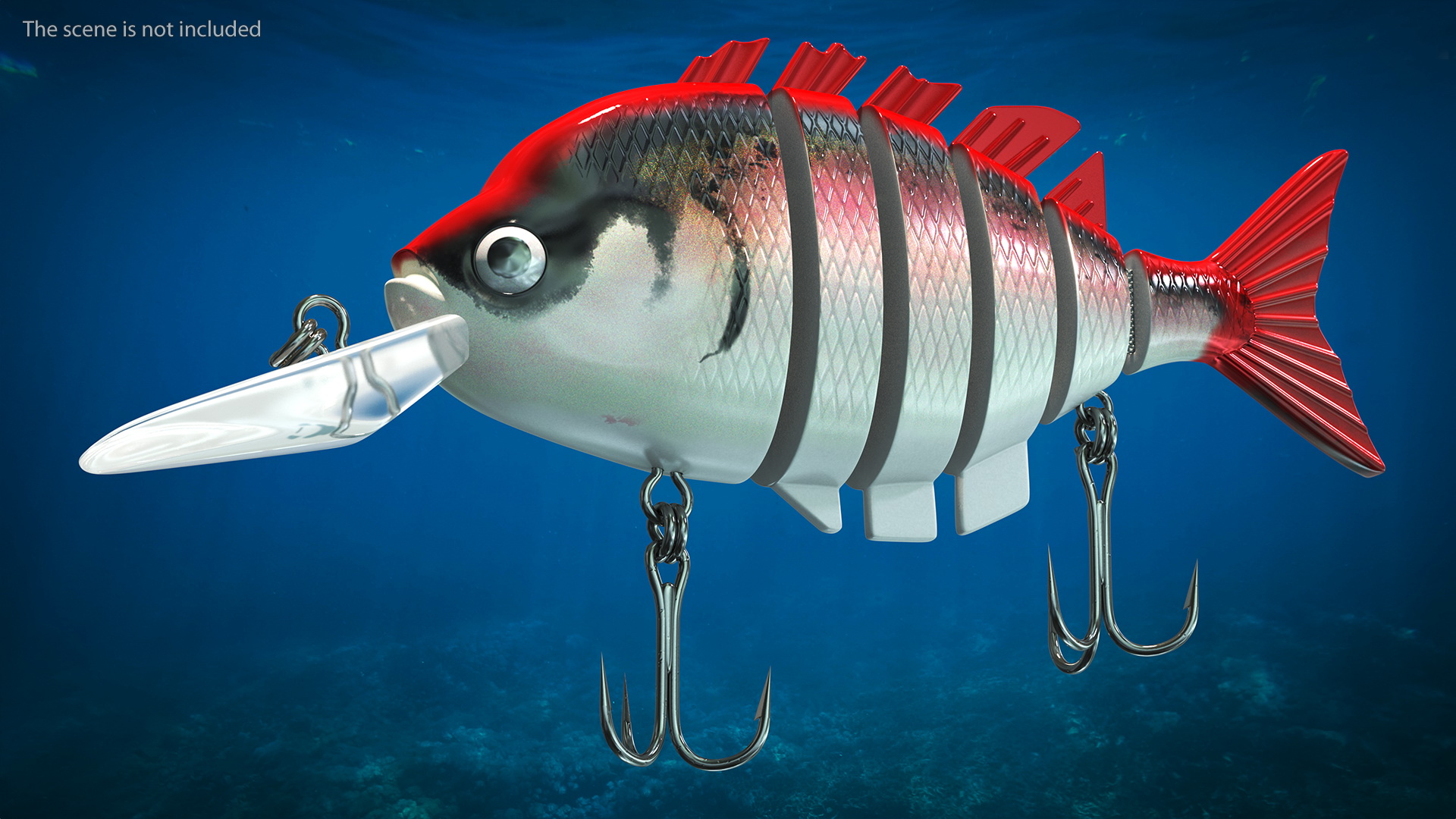 3D Multi Jointed Crankbaits Red Lure model