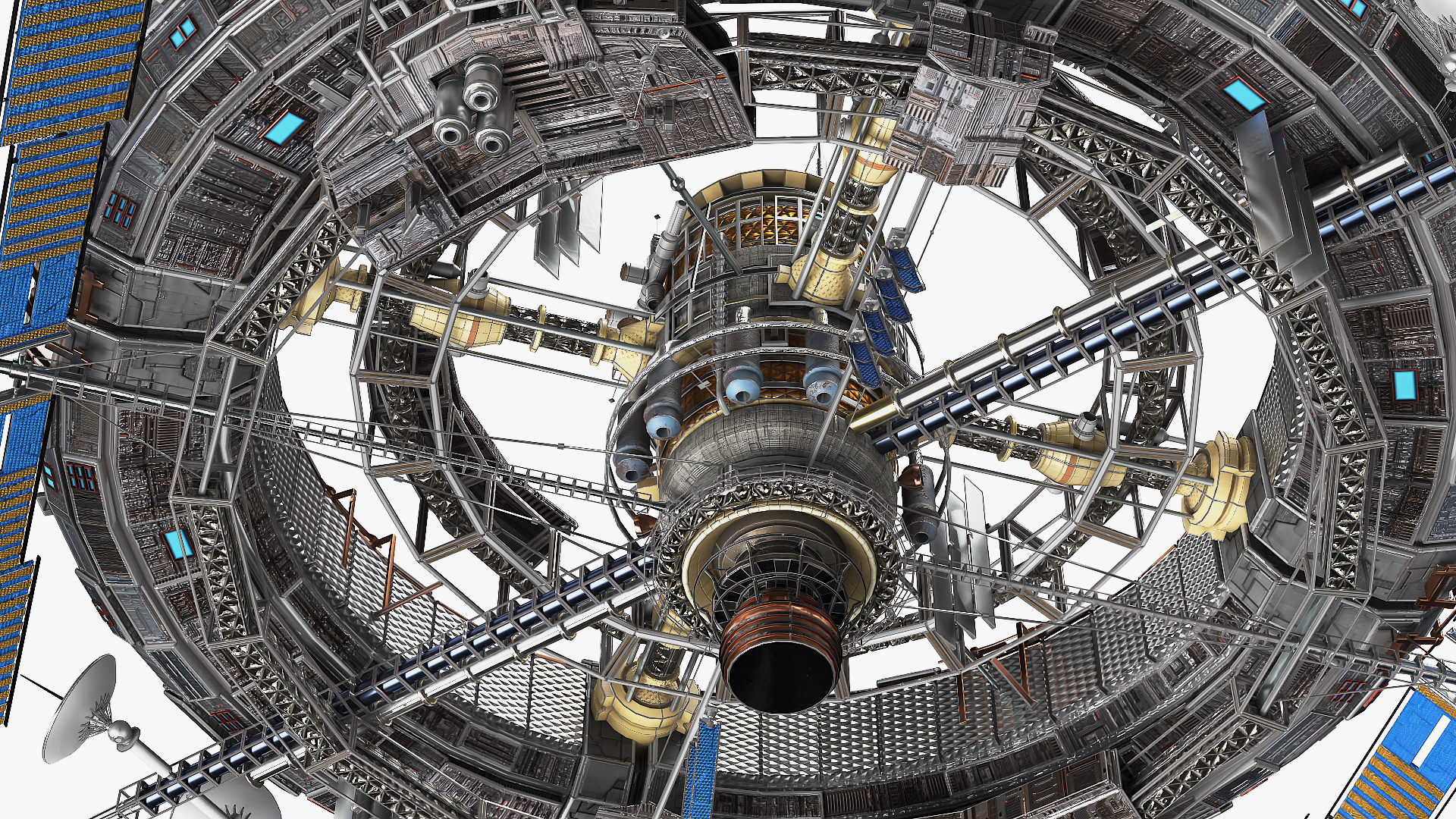 Futuristic Space Station Structure 3D model