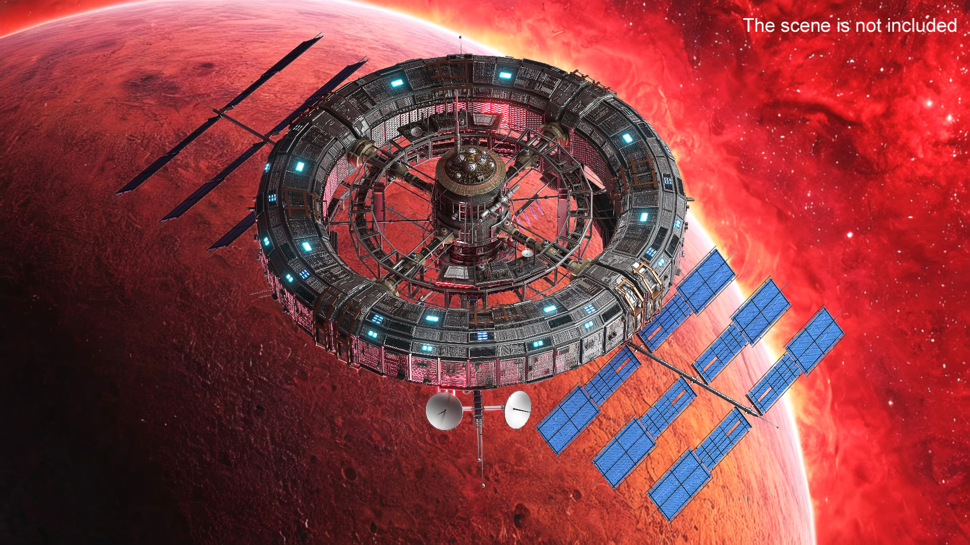 Futuristic Space Station Structure 3D model