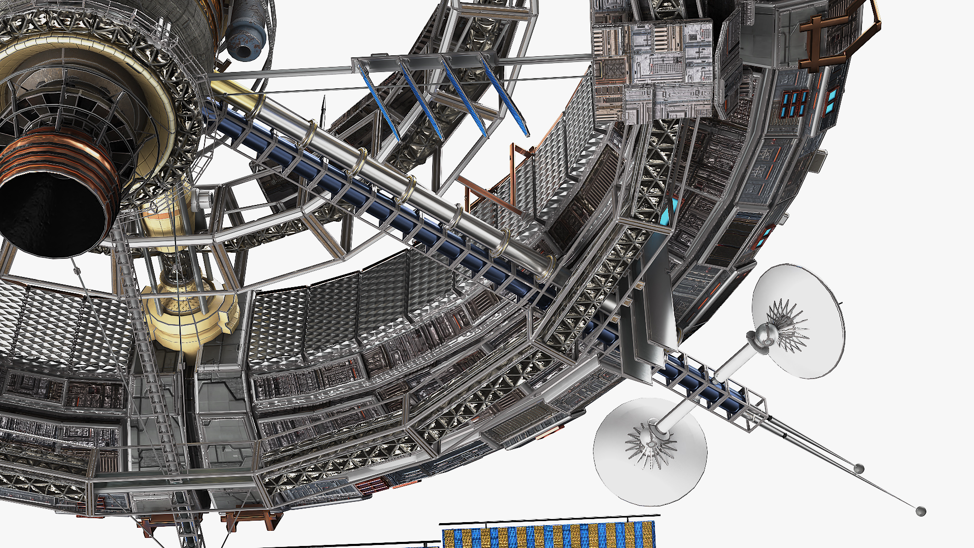 Futuristic Space Station Structure 3D model