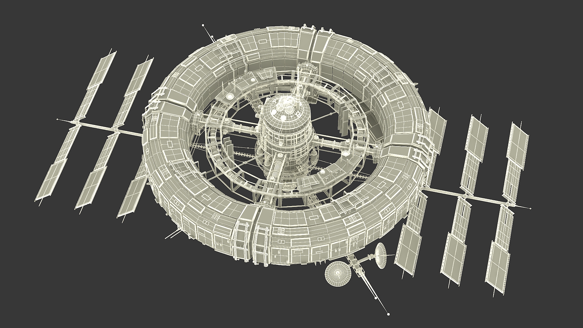 Futuristic Space Station Structure 3D model