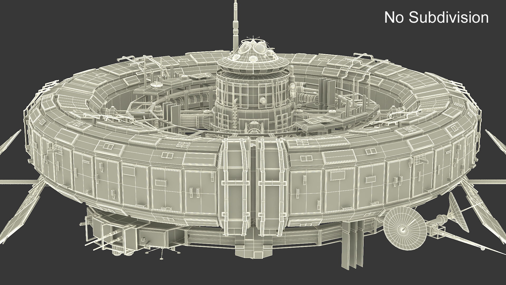 Futuristic Space Station Structure 3D model