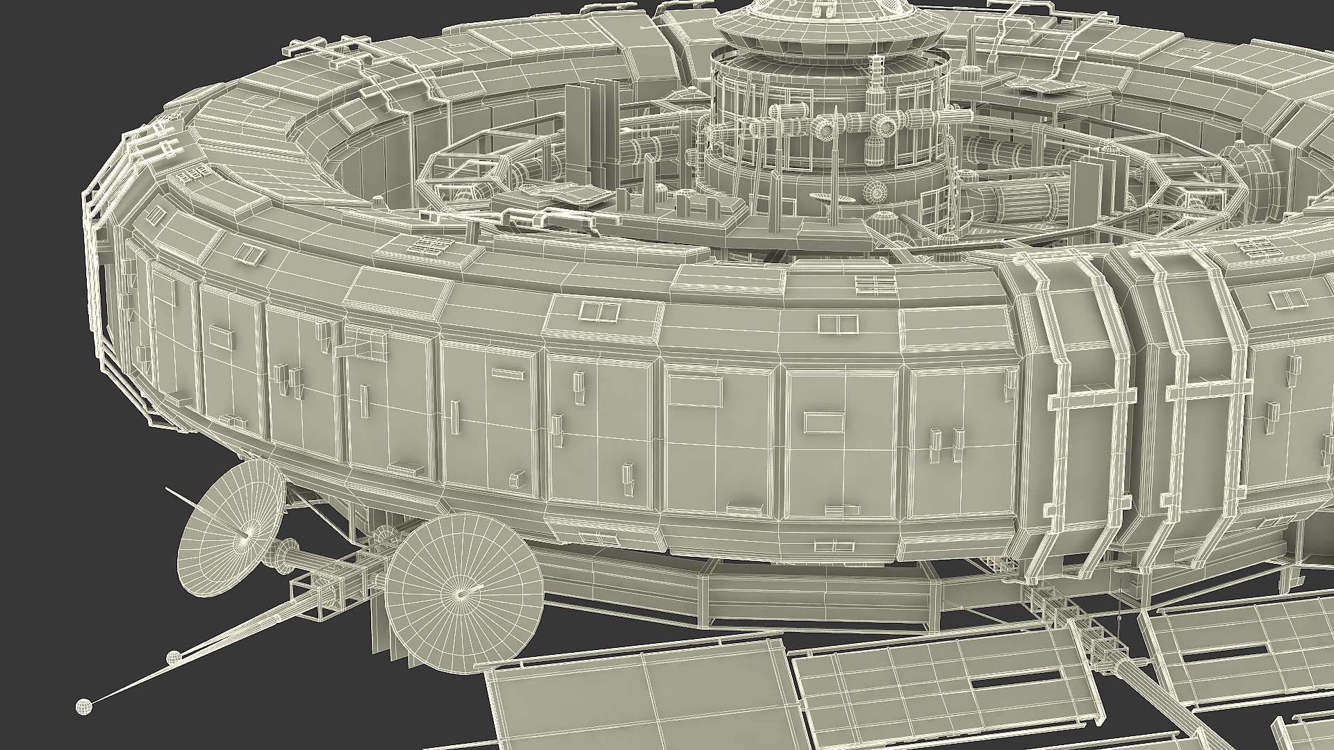 Futuristic Space Station Structure 3D model