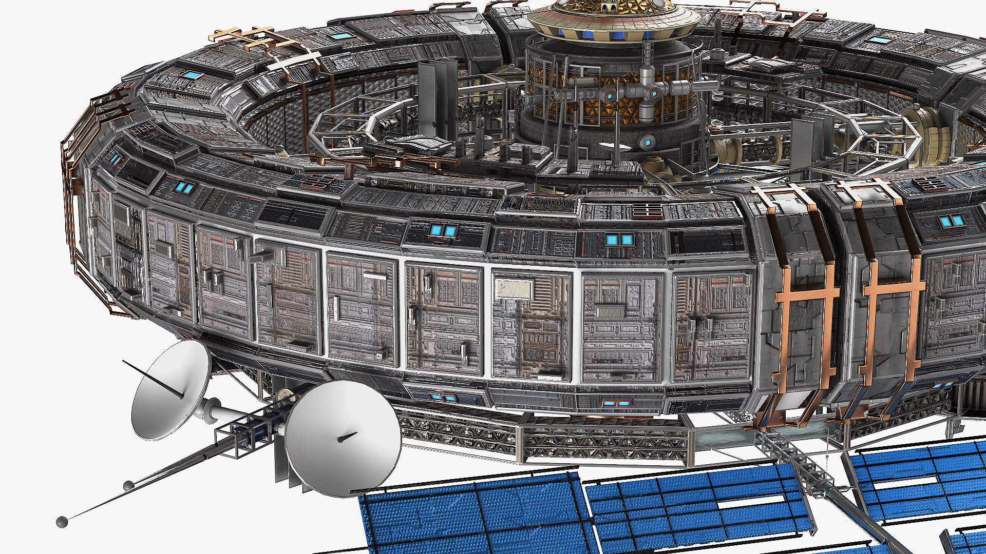 Futuristic Space Station Structure 3D model
