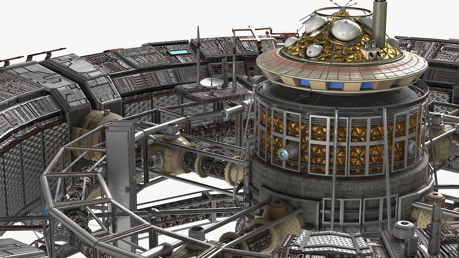 Futuristic Space Station Structure 3D model