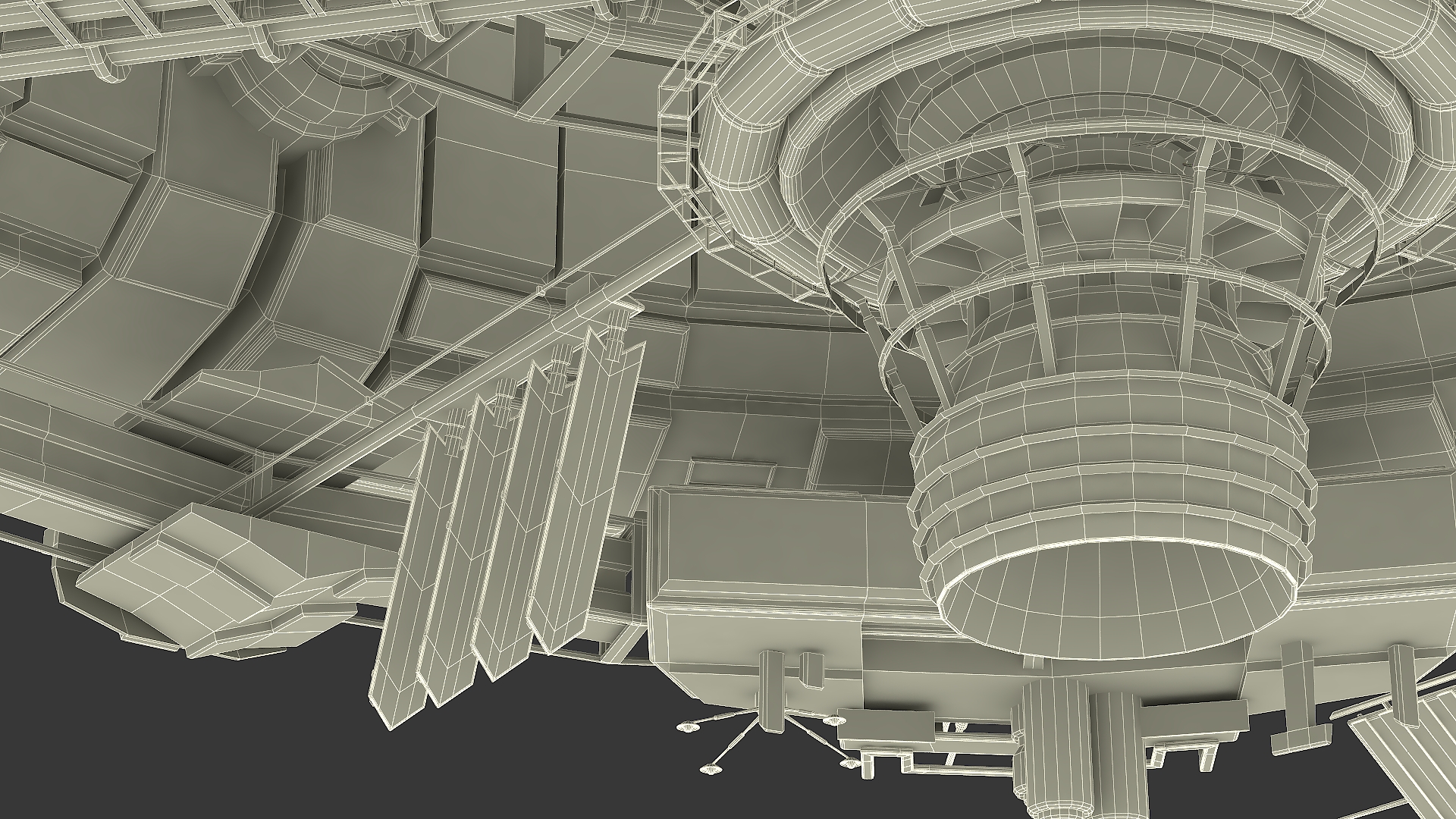 Futuristic Space Station Structure 3D model