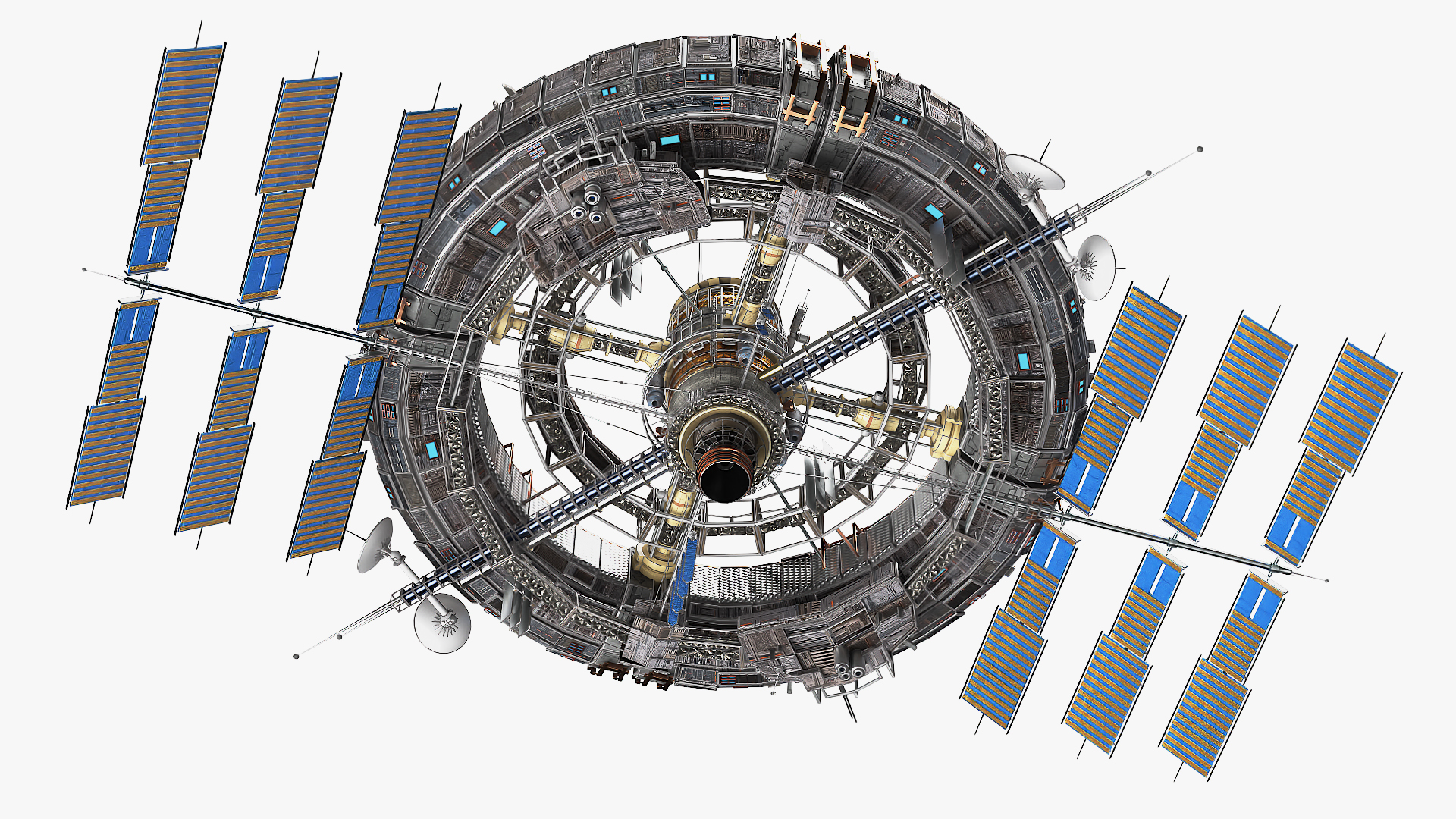 Futuristic Space Station Structure 3D model
