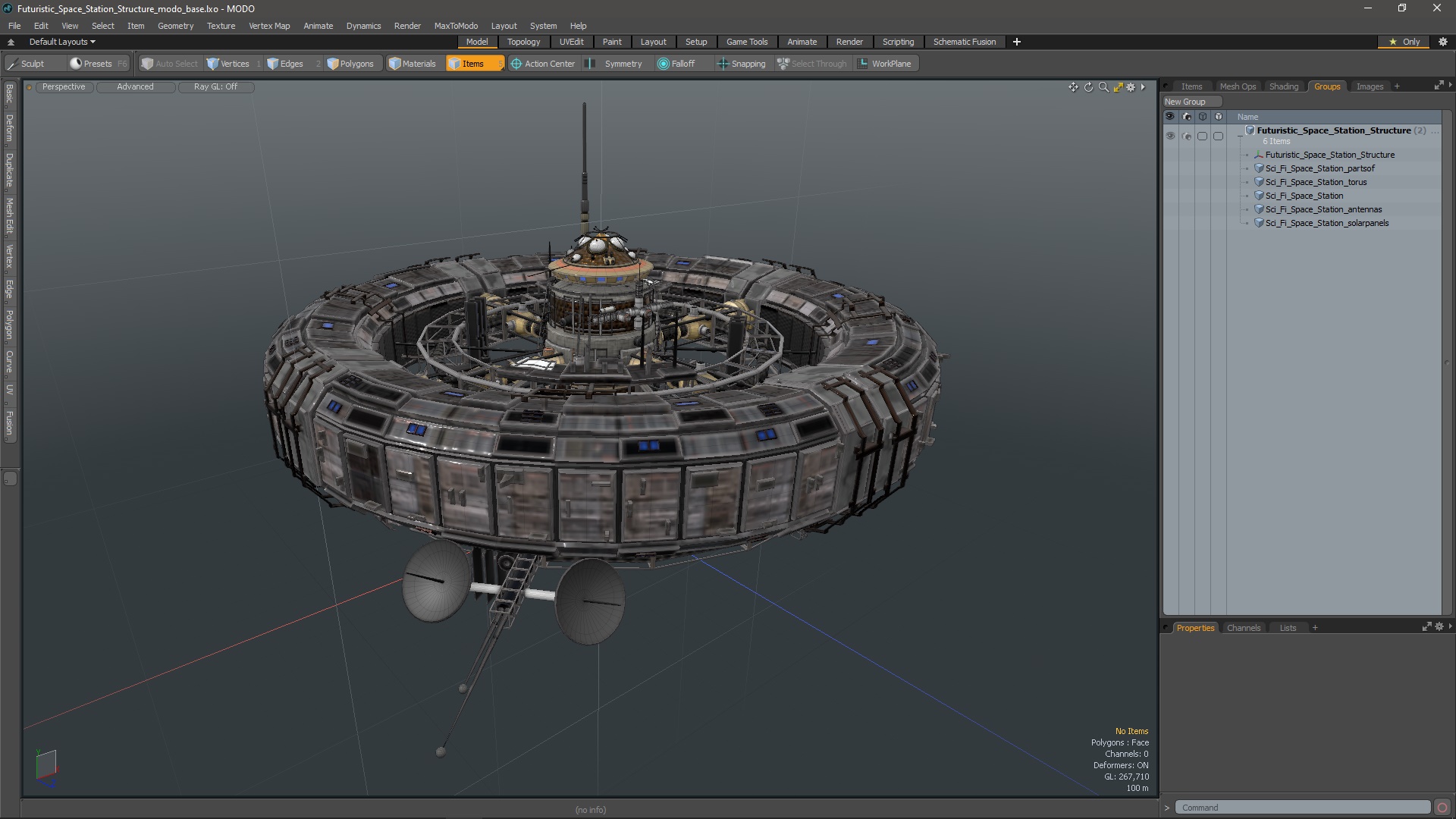 Futuristic Space Station Structure 3D model