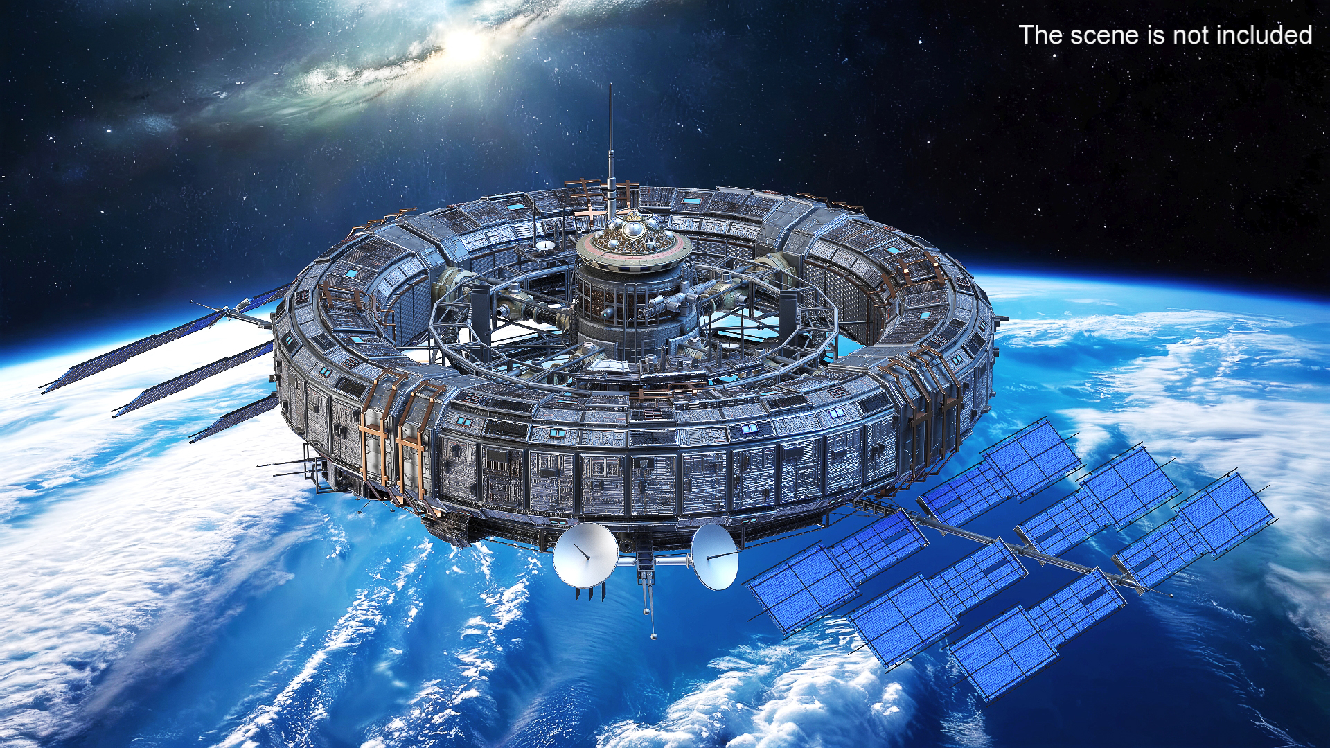 Futuristic Space Station Structure 3D model