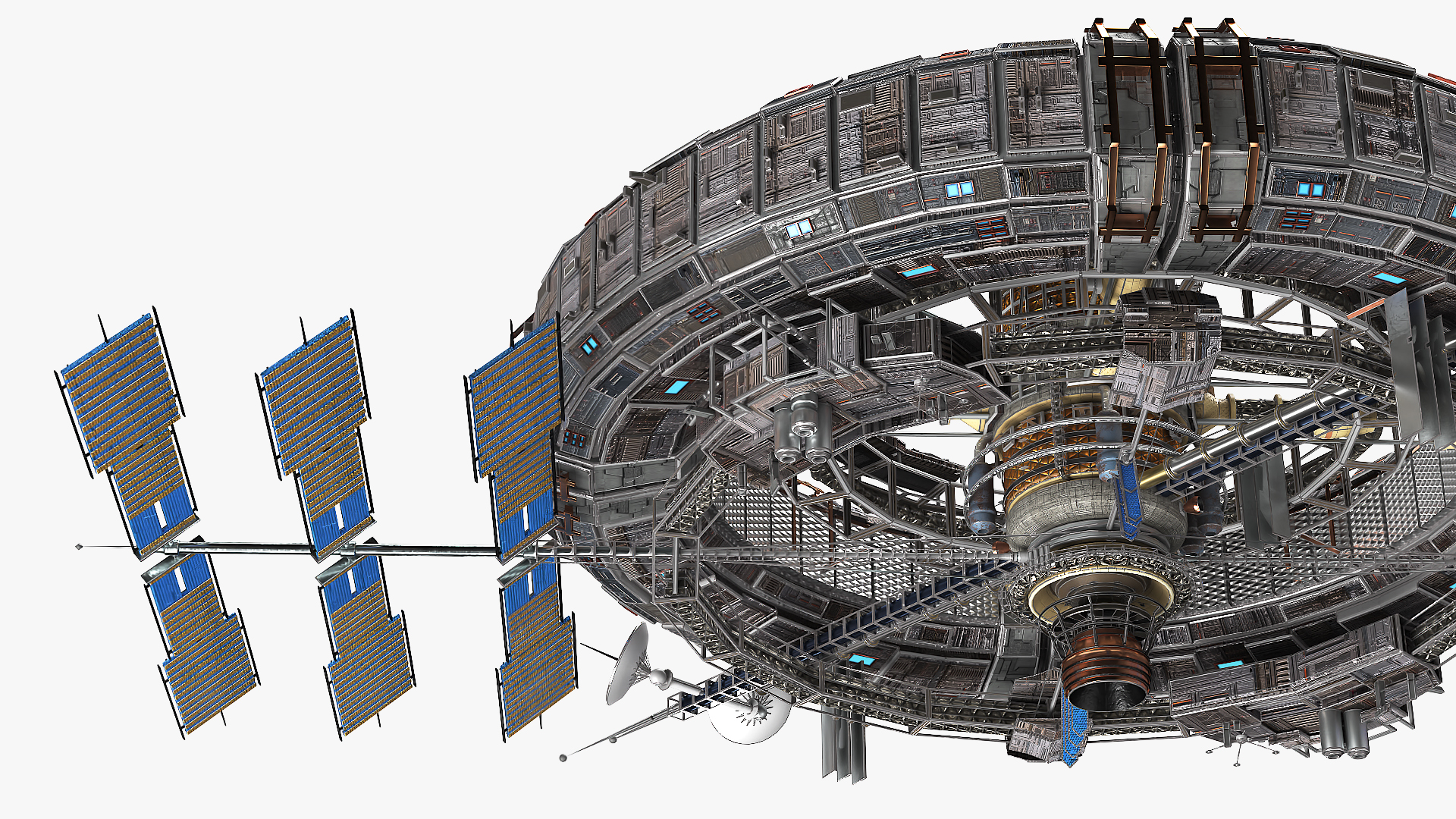 Futuristic Space Station Structure 3D model