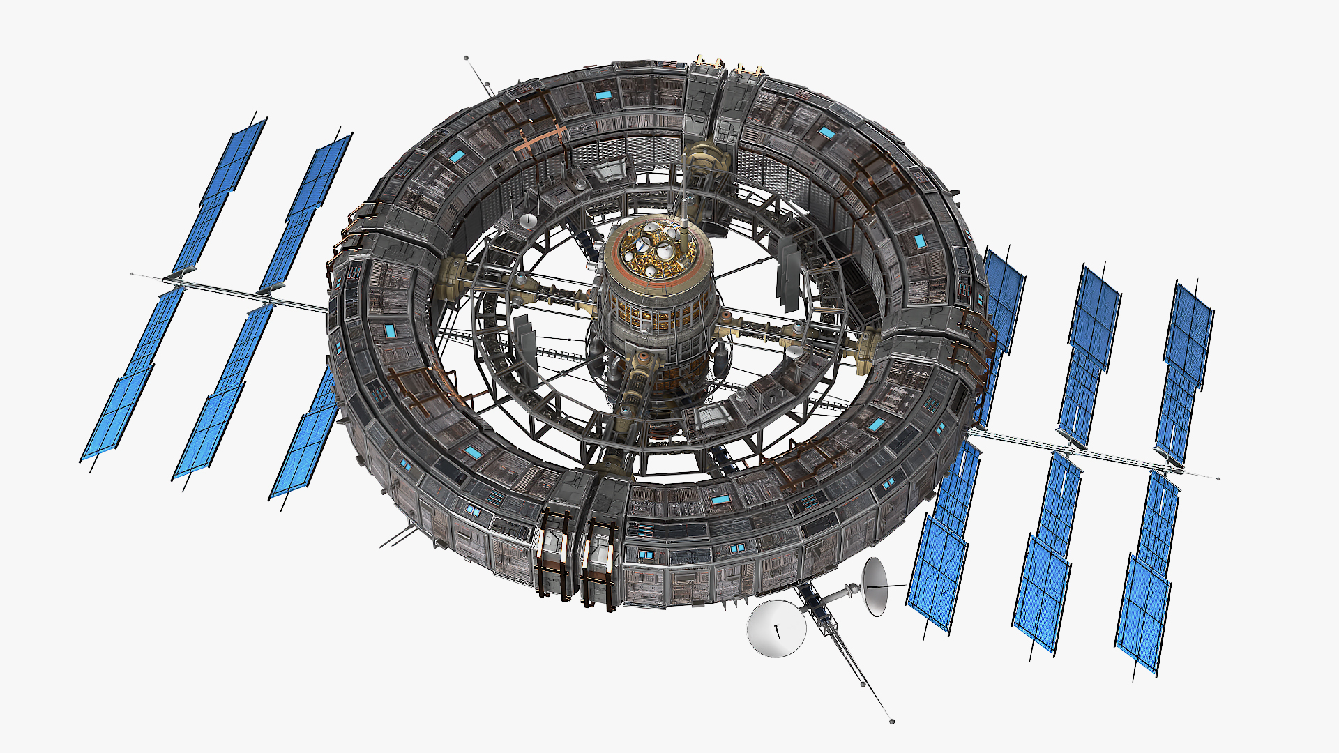 Futuristic Space Station Structure 3D model