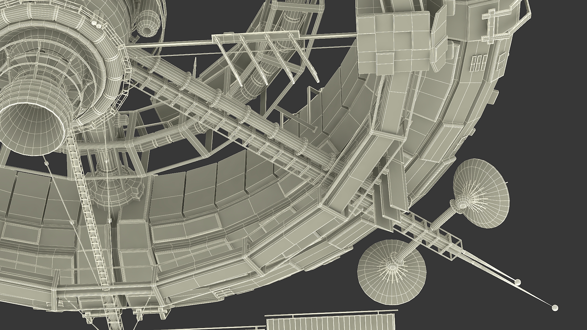 Futuristic Space Station Structure 3D model