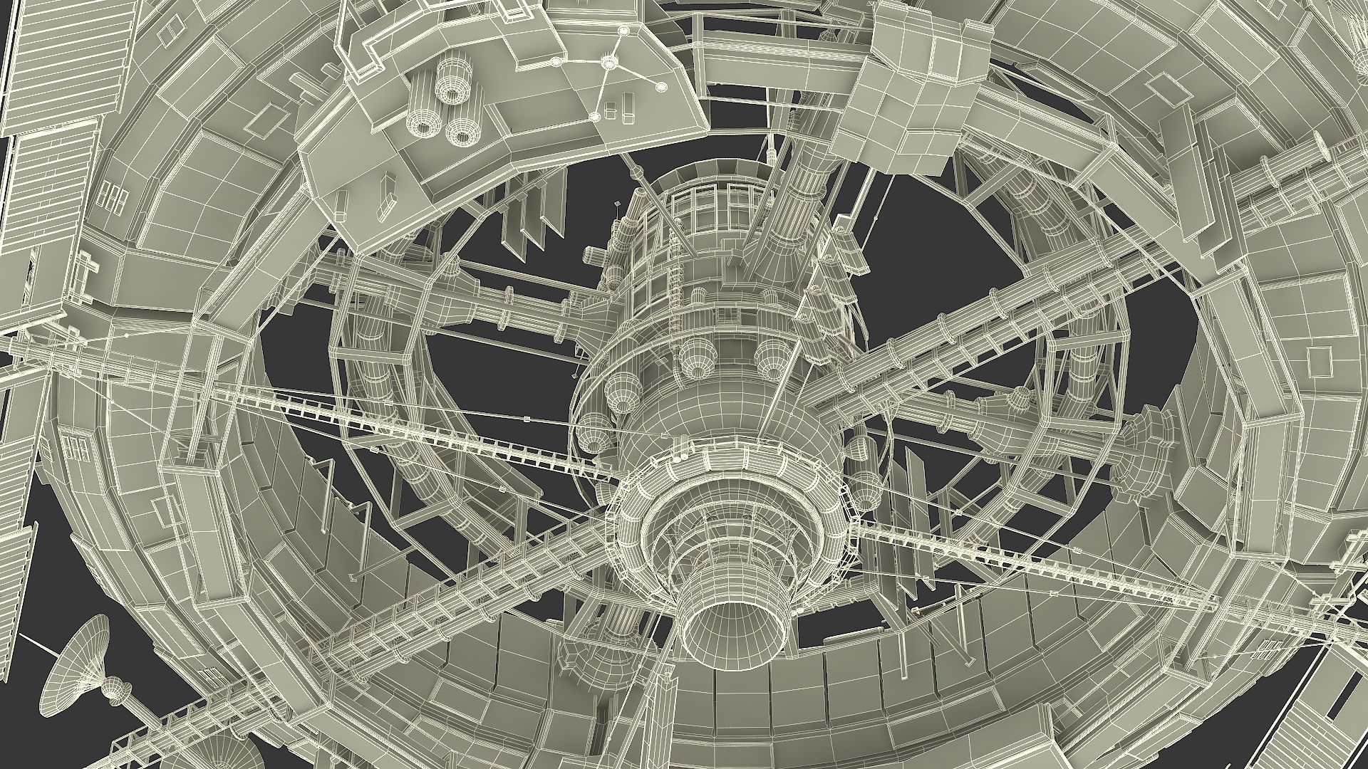 Futuristic Space Station Structure 3D model