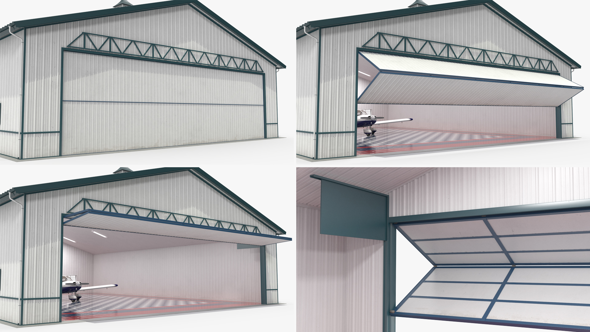 3D Piper PA-28-180 Cherokee Hangar Rigged model