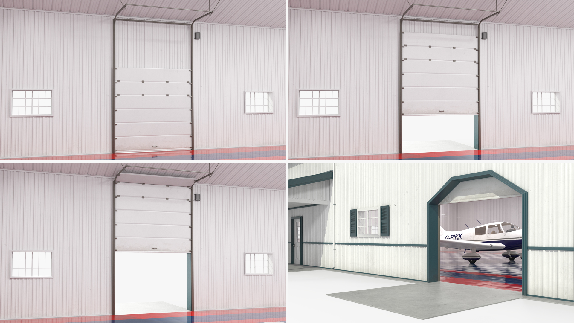 3D Piper PA-28-180 Cherokee Hangar Rigged model