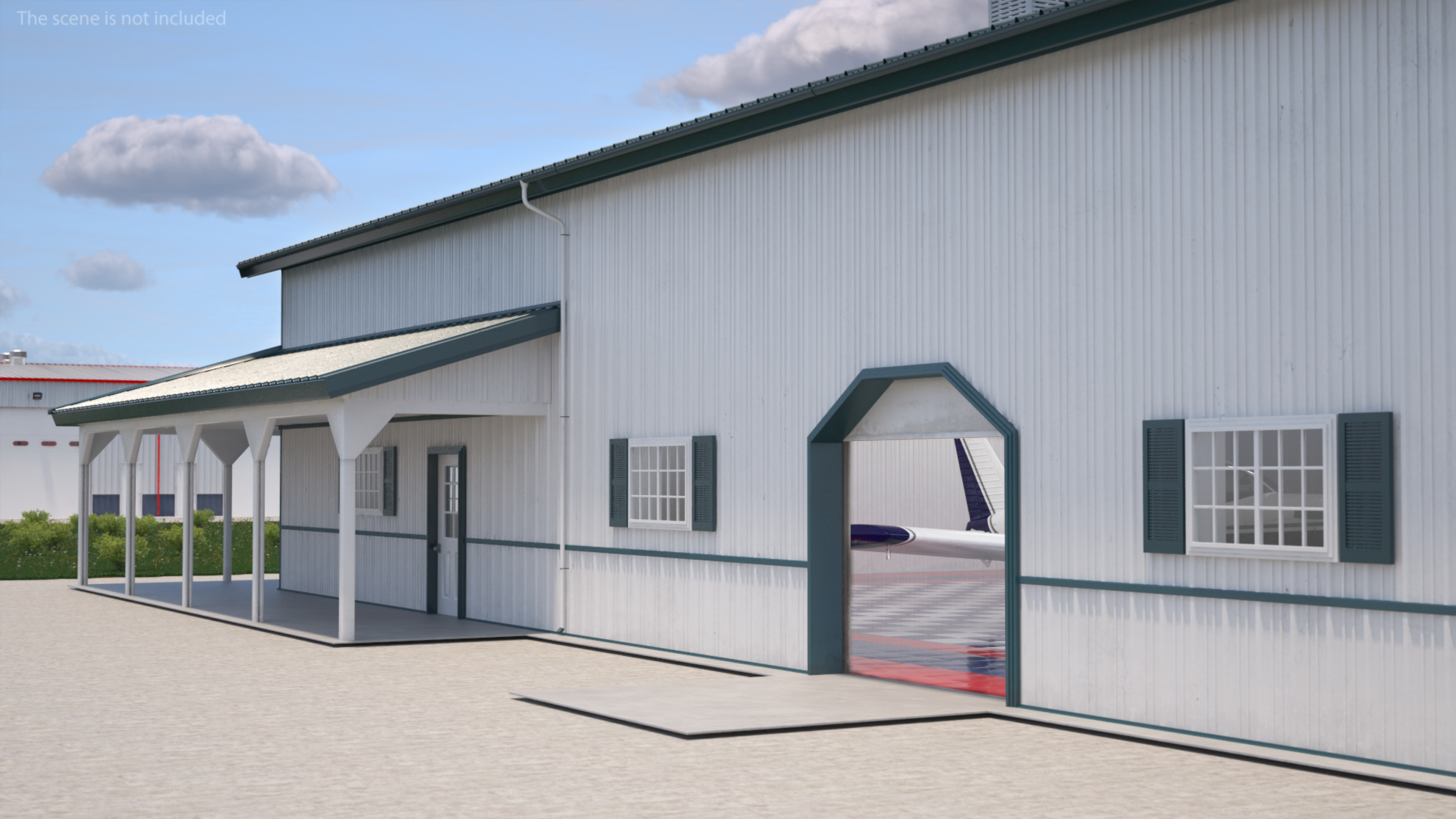 3D Piper PA-28-180 Cherokee Hangar Rigged model