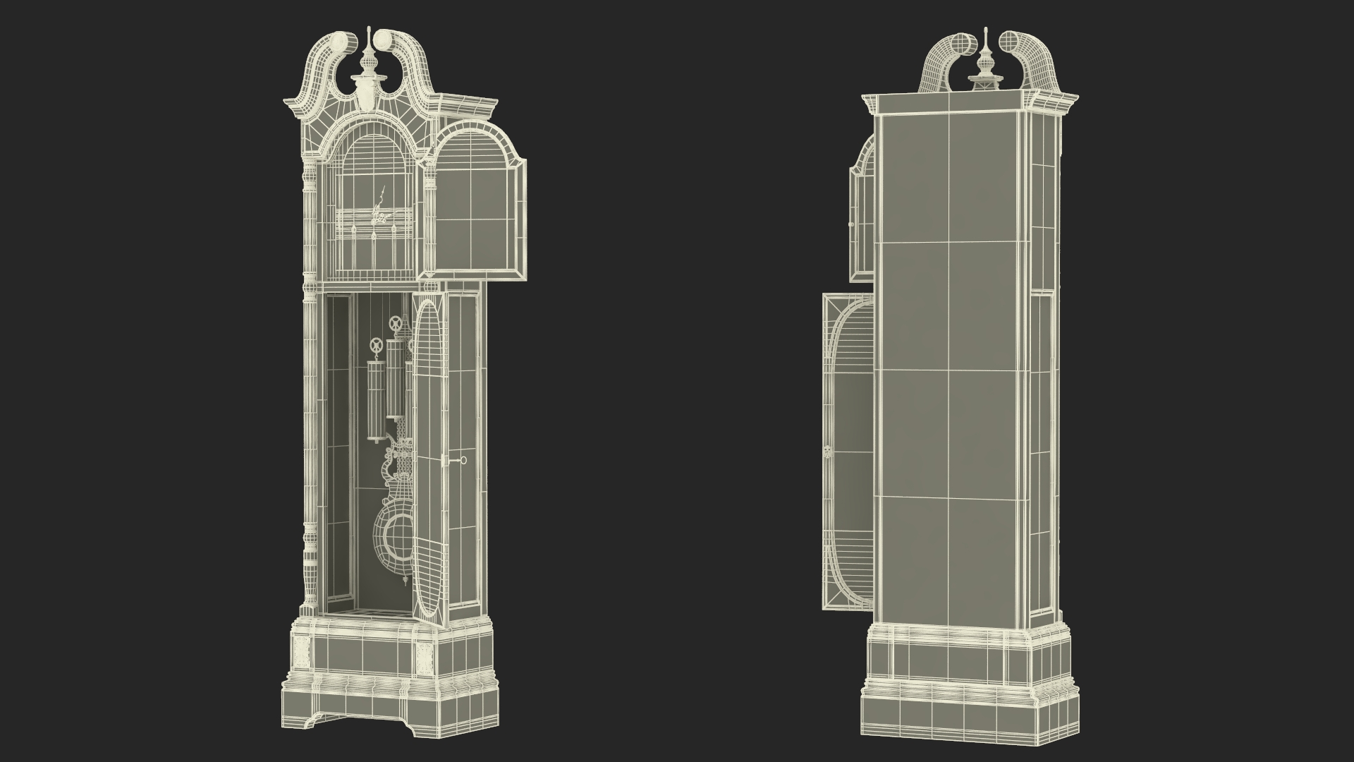 3D model Standing Grandfather Clock Oak
