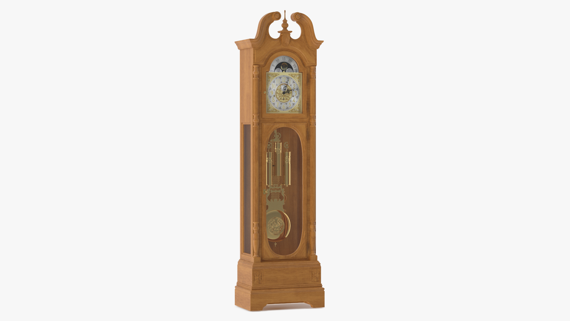 3D model Standing Grandfather Clock Oak
