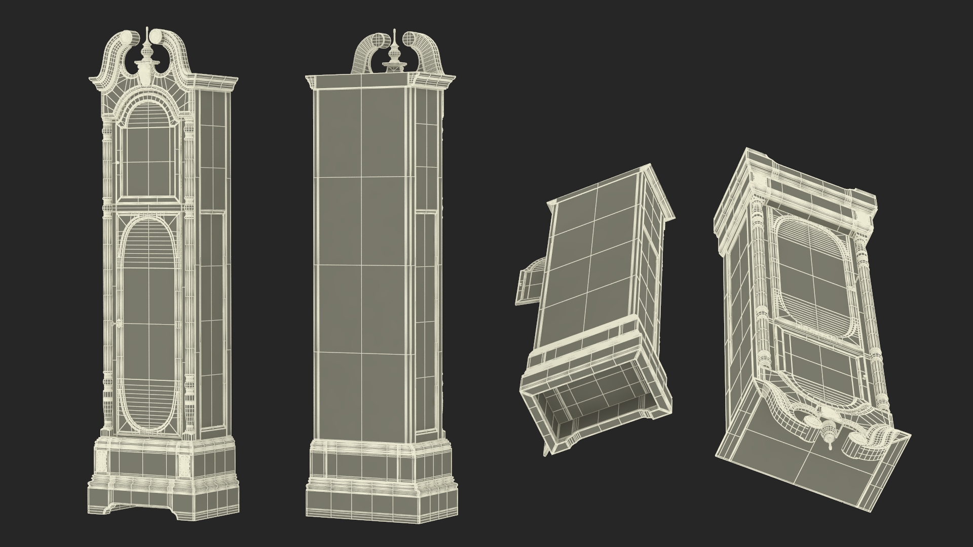 3D model Standing Grandfather Clock Oak