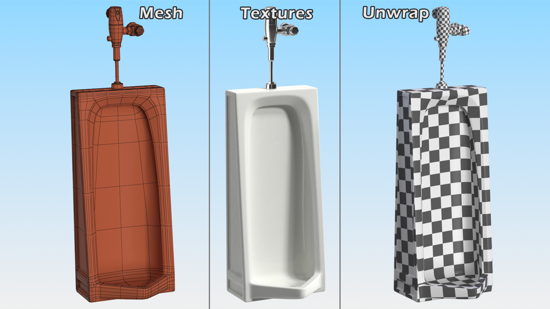 3D American Standard Stallbrook Washout Urinal model
