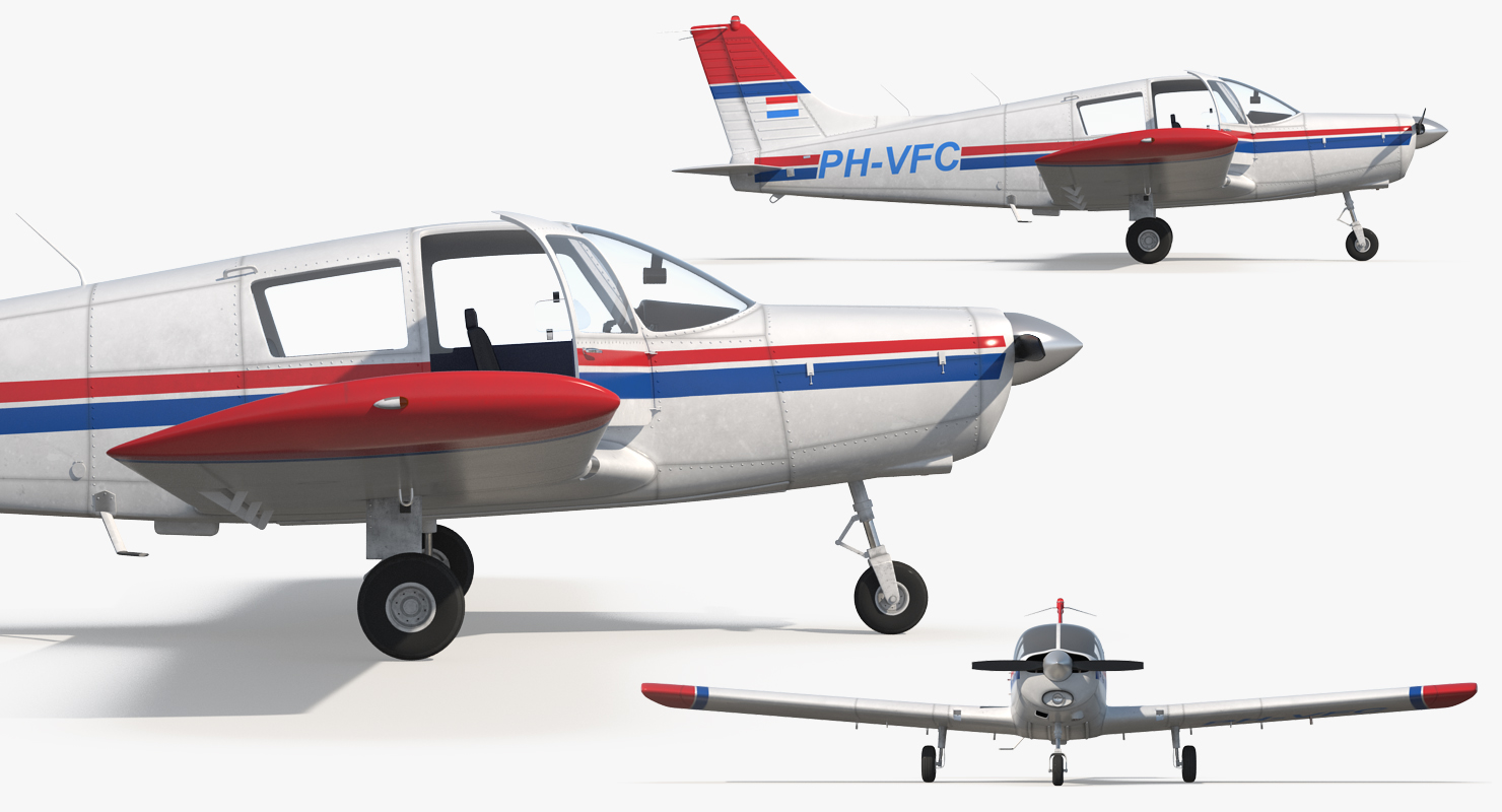 Piper PA 28 Cherokee Rigged 3D