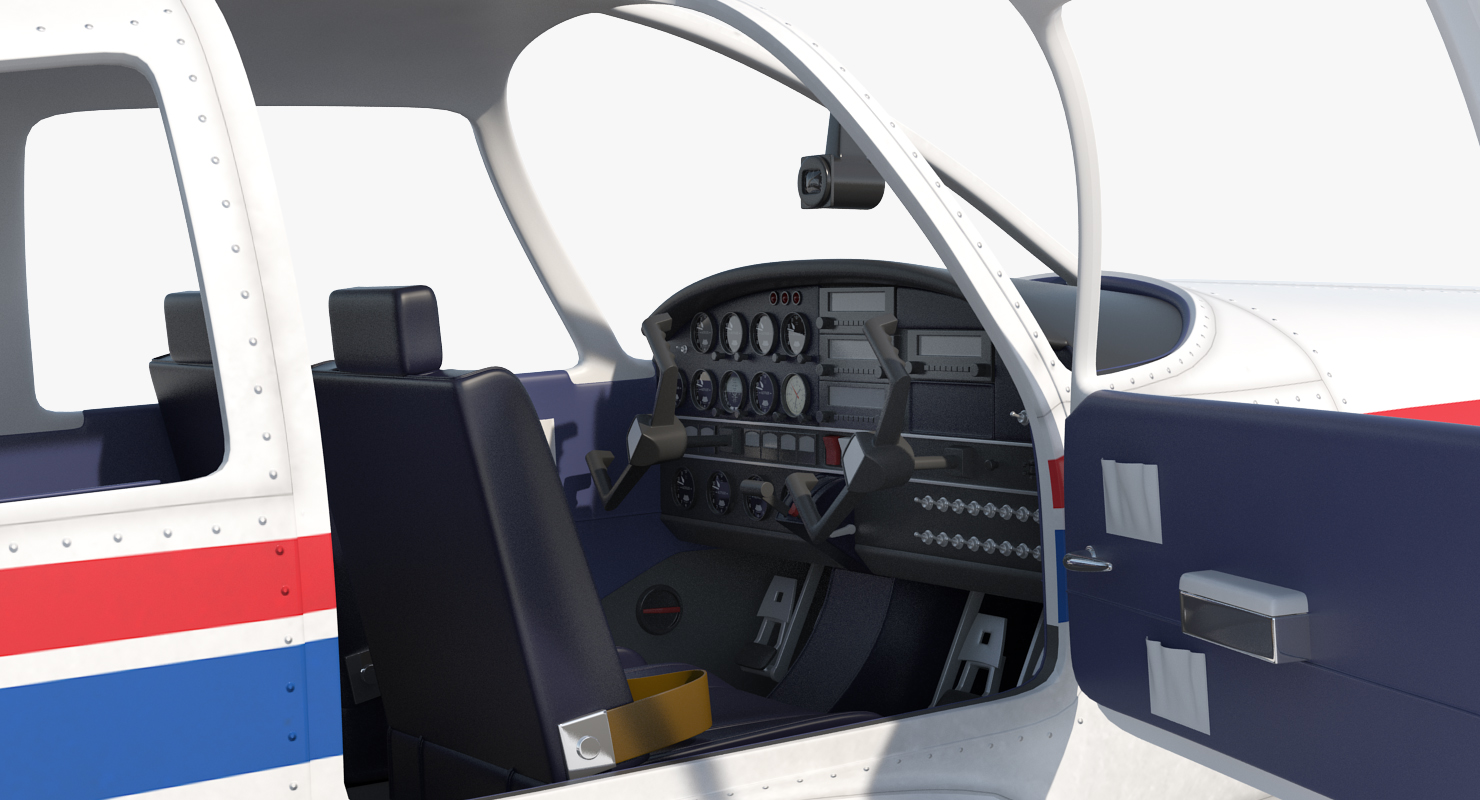 Piper PA 28 Cherokee Rigged 3D