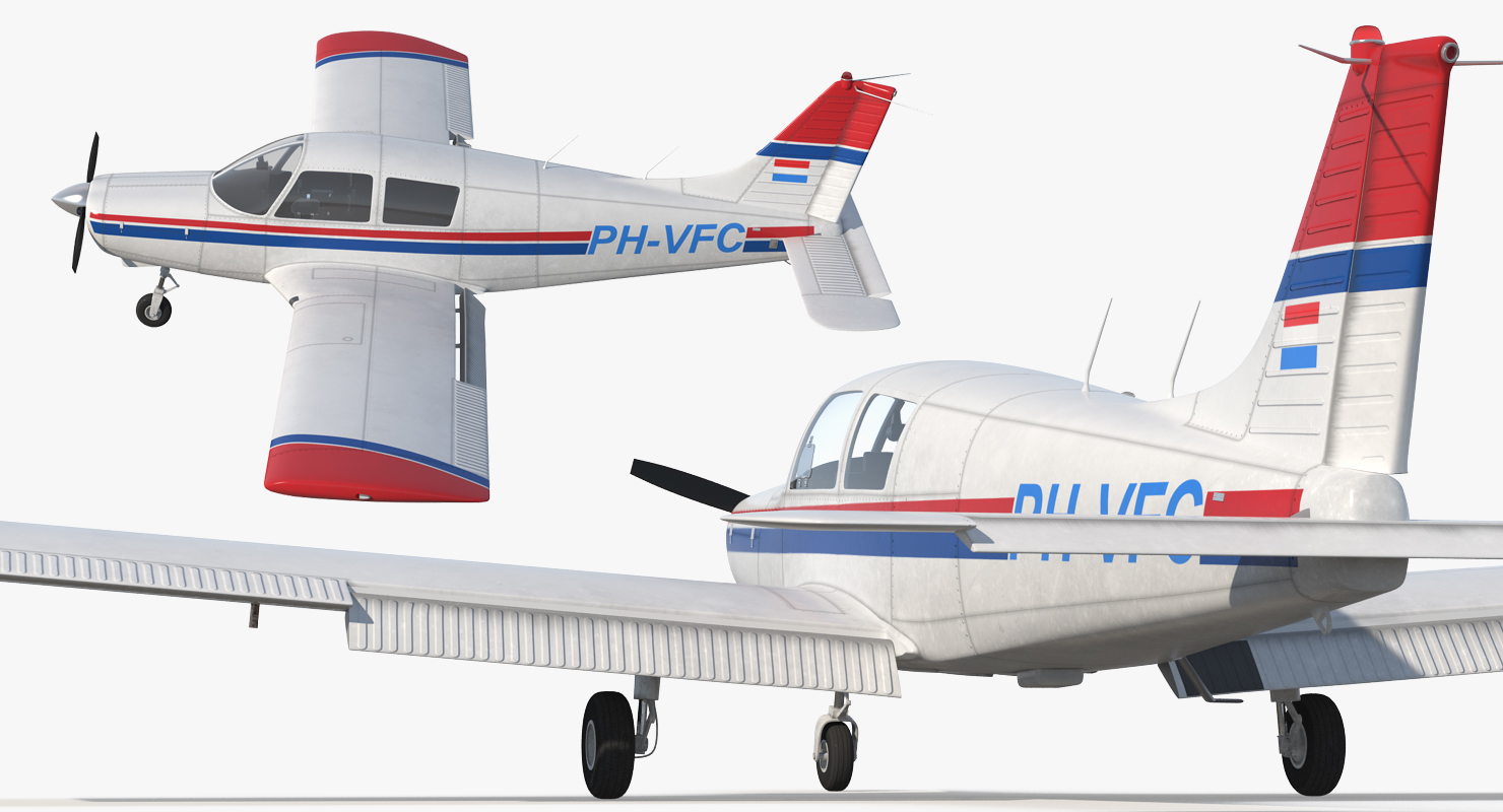 Piper PA 28 Cherokee Rigged 3D