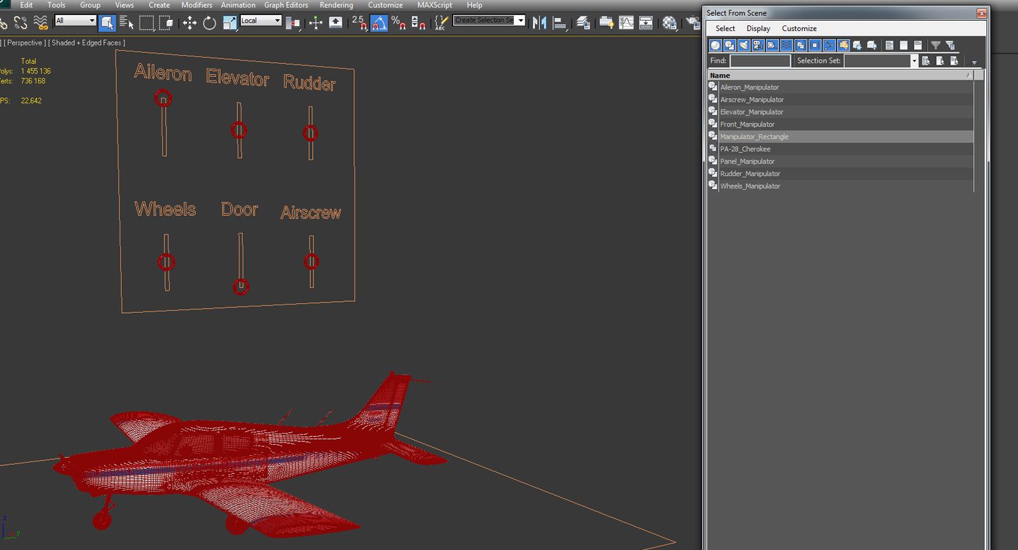 Piper PA 28 Cherokee Rigged 3D