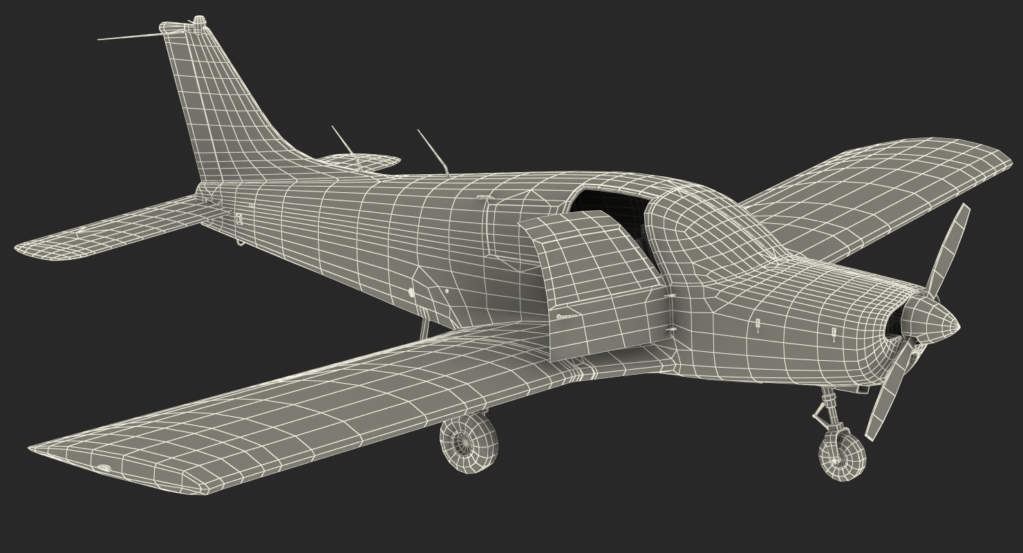 Piper PA 28 Cherokee Rigged 3D