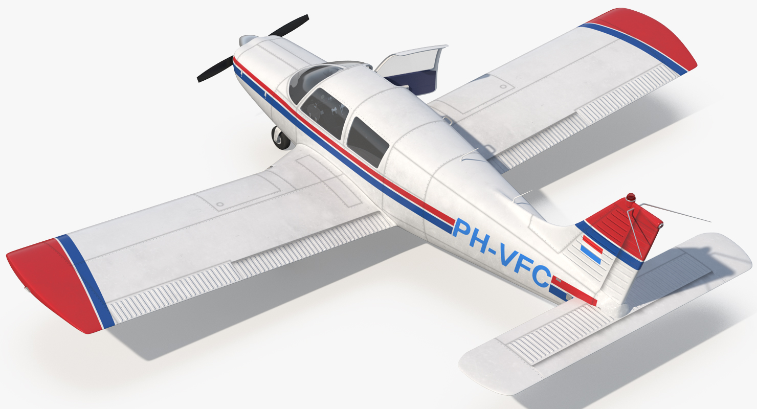 Piper PA 28 Cherokee Rigged 3D